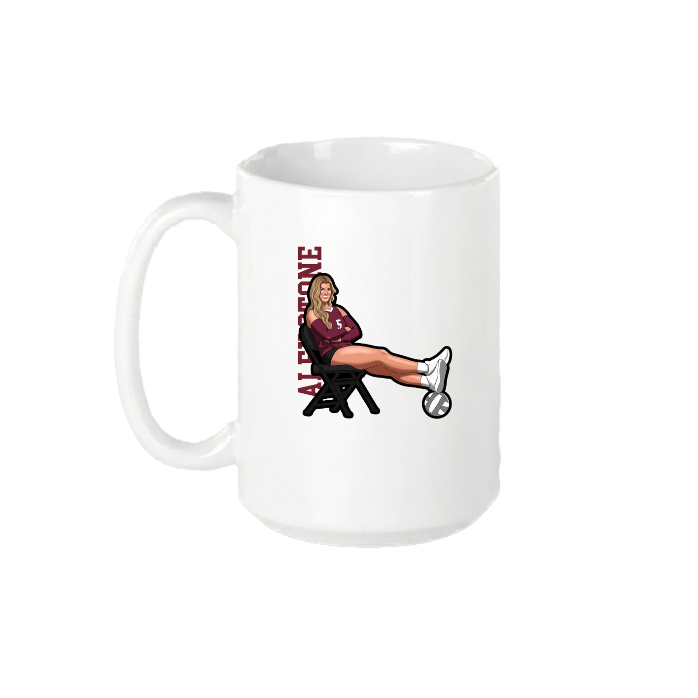 15oz Coffee Mug — Name Vertical in White