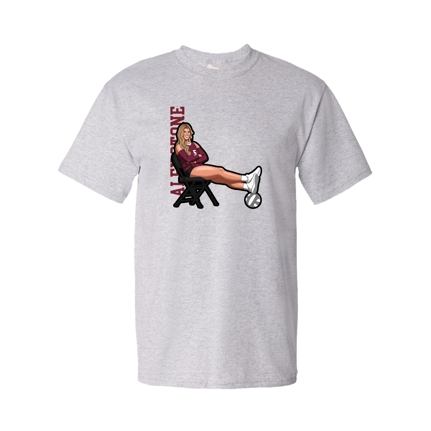 Tee — Name Vertical in Grey