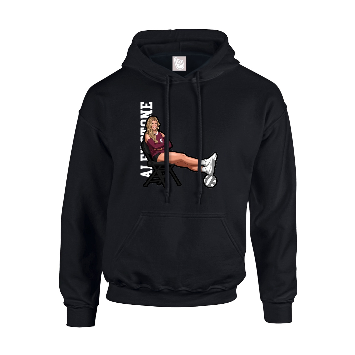 Youth Hoodie — Name Vertical in Black