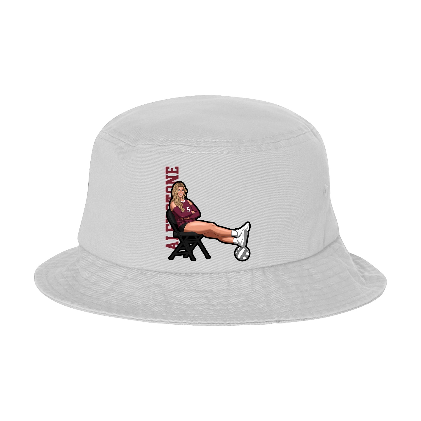 Bucket Cap — Name Vertical in White