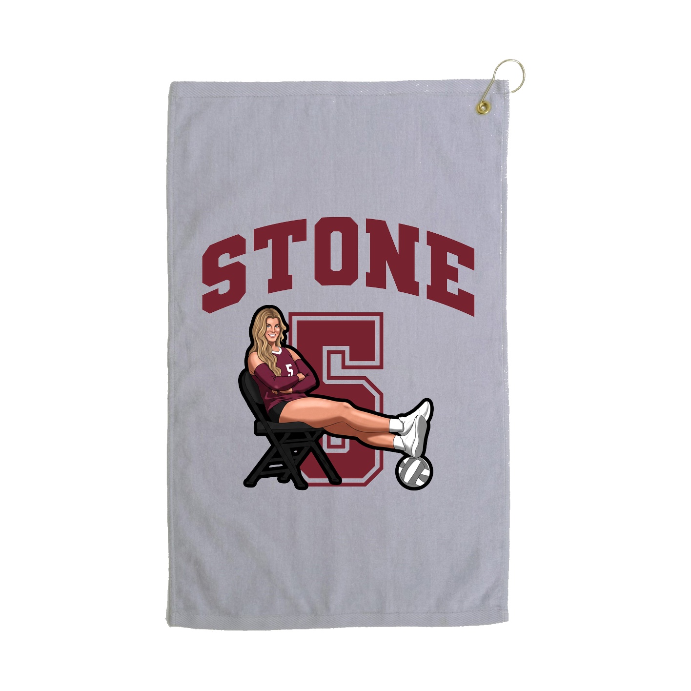 Golf Towel — Number in Grey