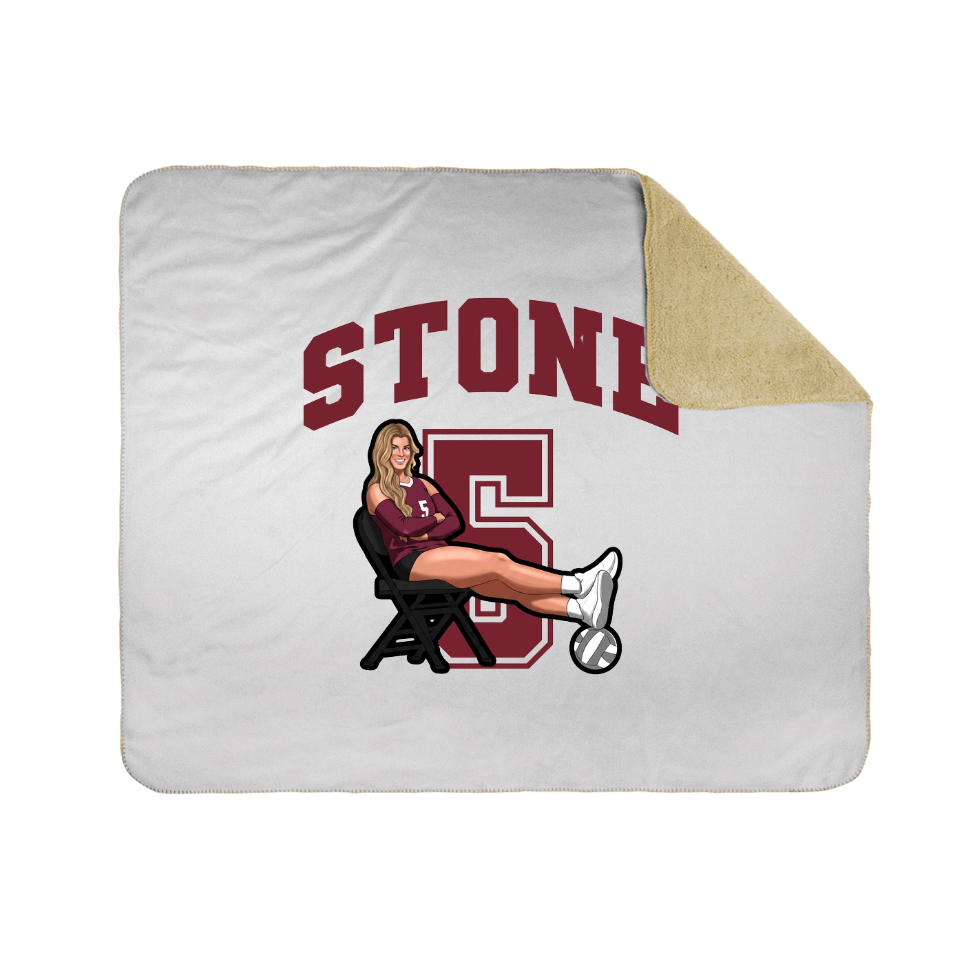Throw Blanket — Number in White