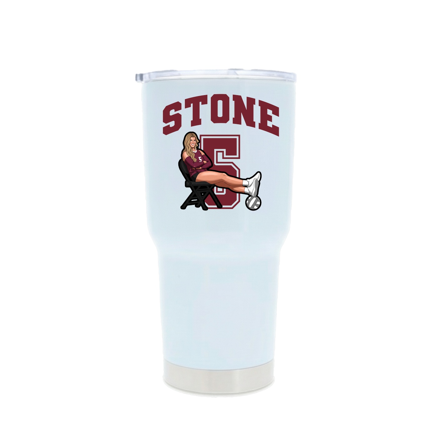 30oz Stainless Steel Tumbler — Number in White