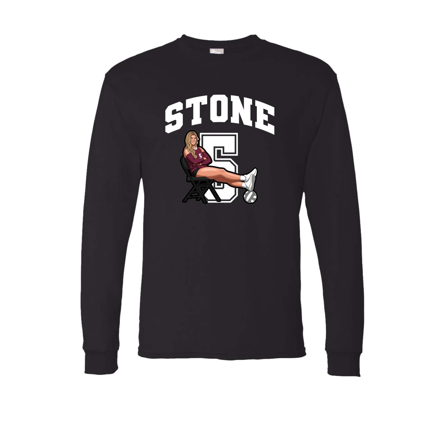 Long Sleeve Tee — Number in Black