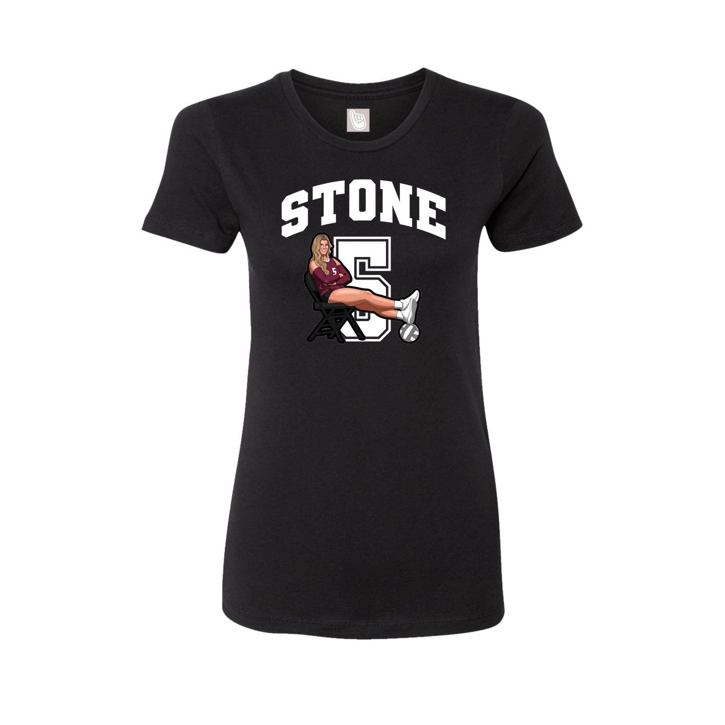Fitted Women's Tee — Number in Black