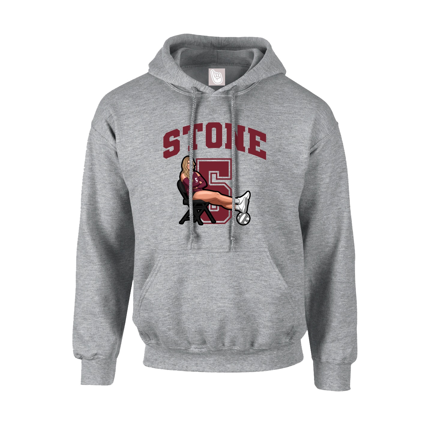 Hoodie — Number in Grey