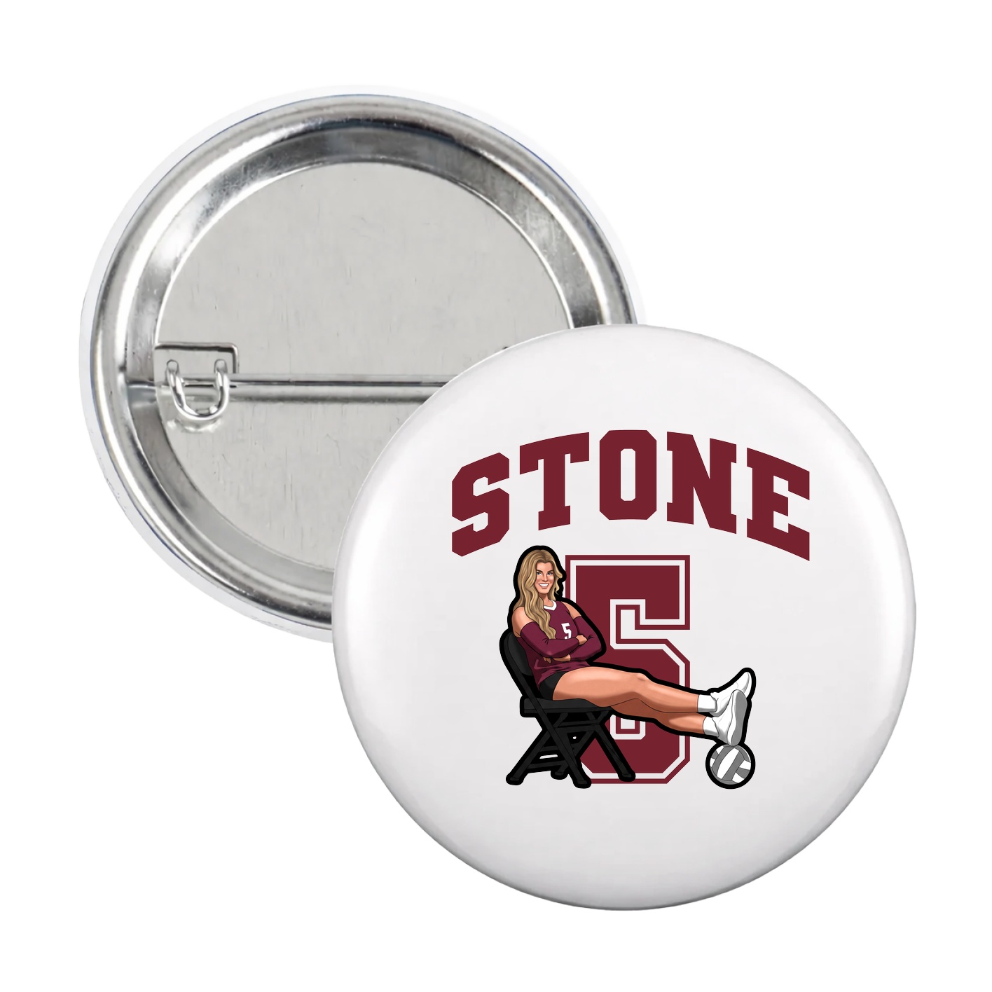 Game Day Button — Number in White