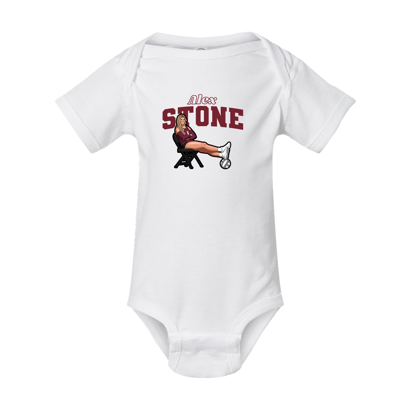 Baby Onesie — Name Arch in White
