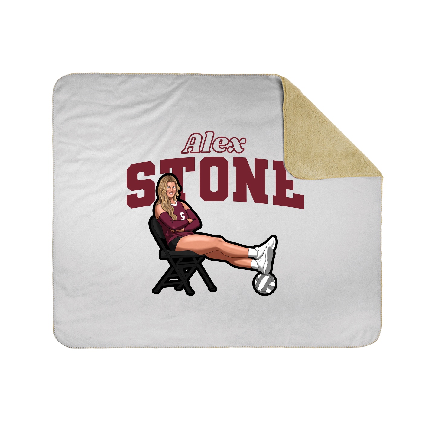 Throw Blanket — Name Arch in White