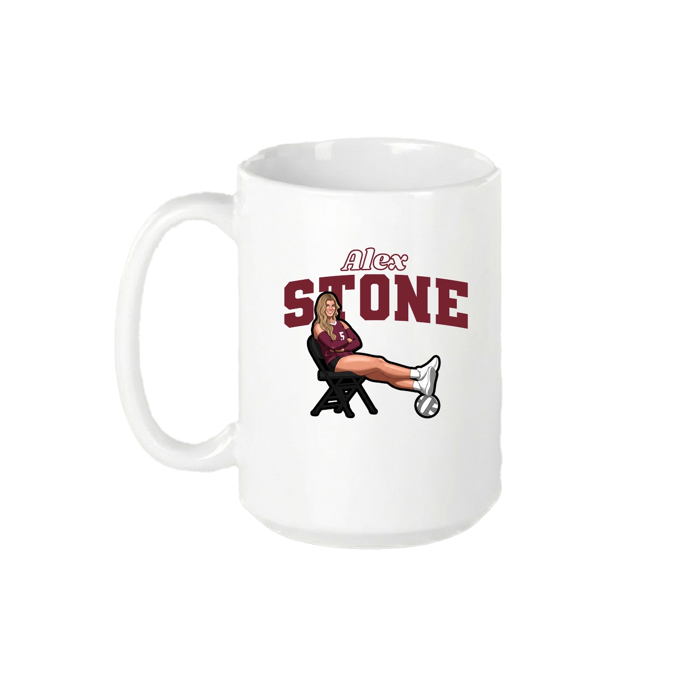15oz Coffee Mug — Name Arch in White