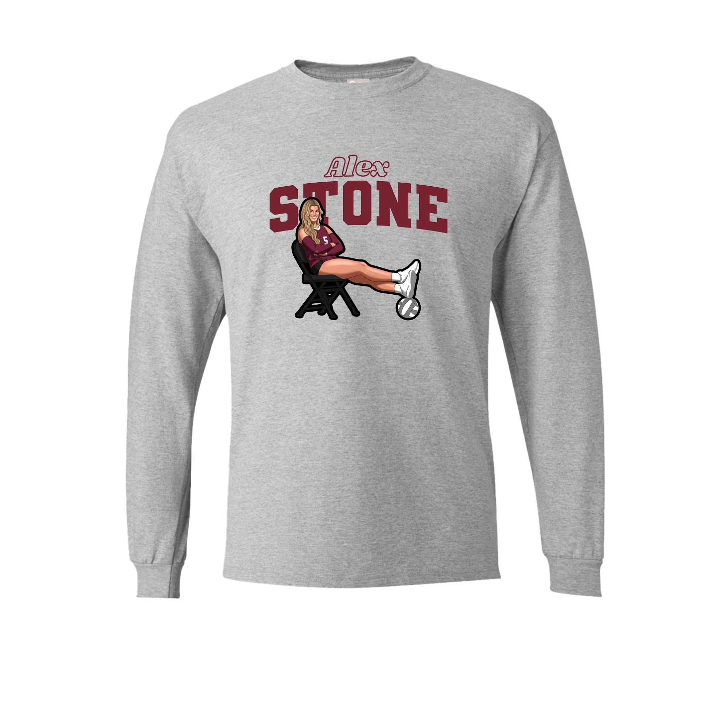 Long Sleeve Tee — Name Arch in Grey