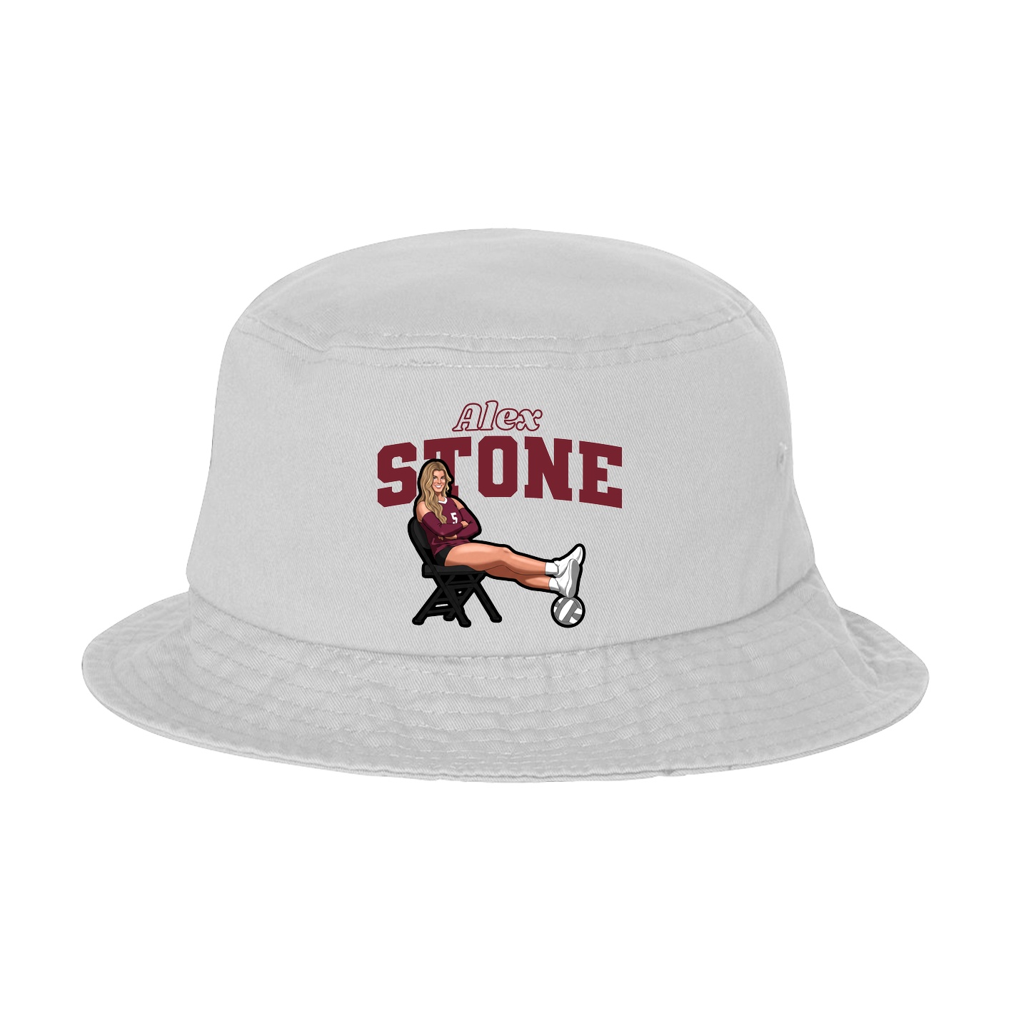 Bucket Cap — Name Arch in White
