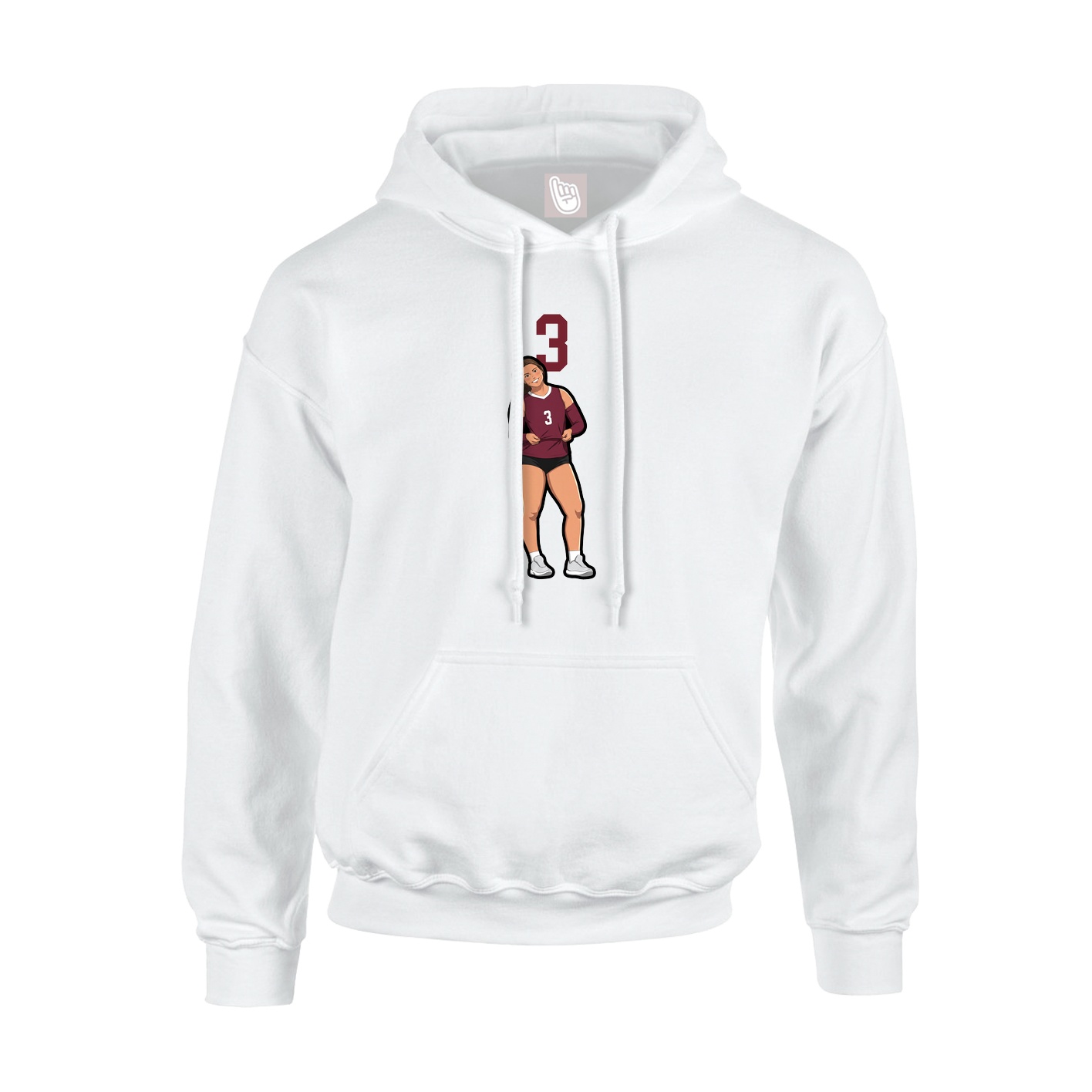 Hoodie — Number Top in White