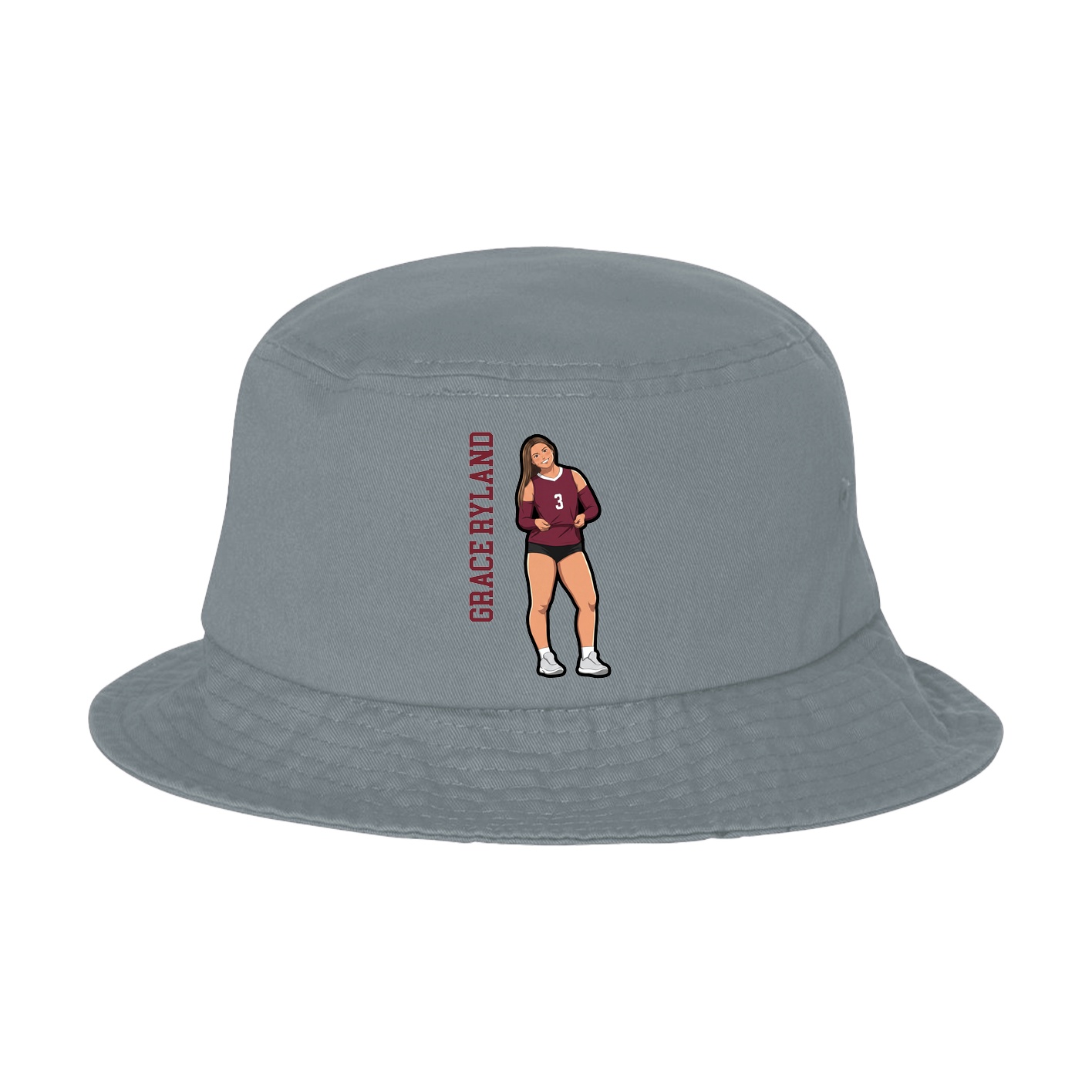 Bucket Cap — Name Vertical in Grey