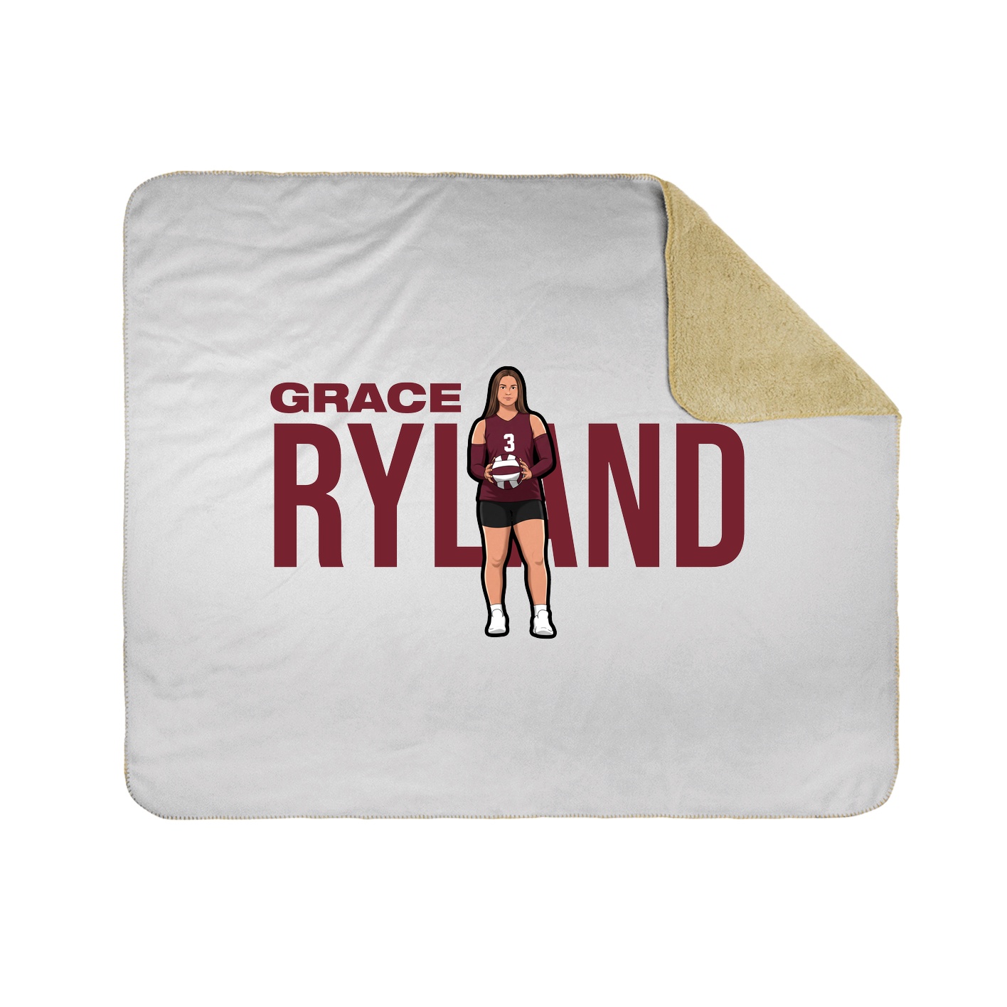 Throw Blanket — Player Name in White