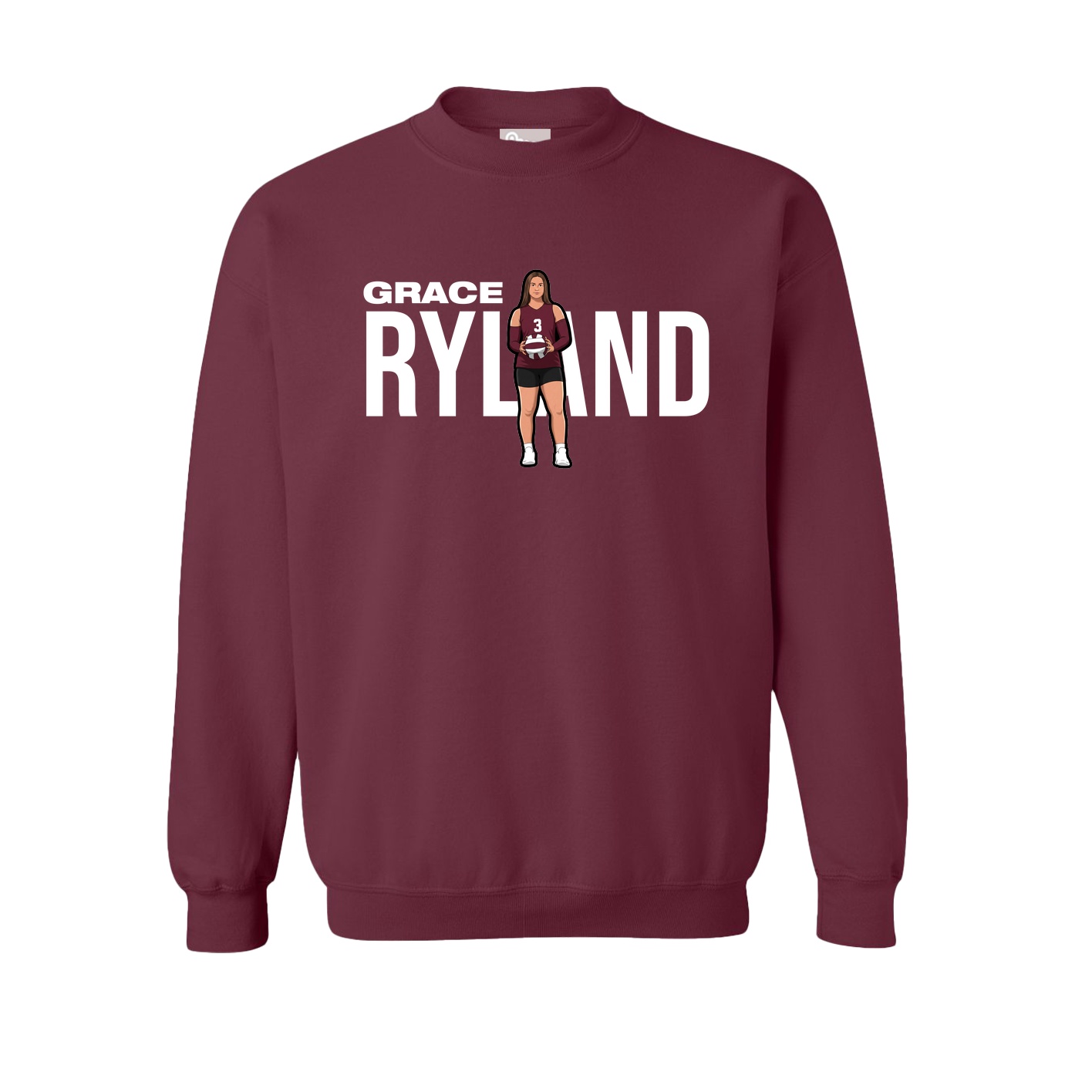 Fleece Crew — Player Name in Maroon
