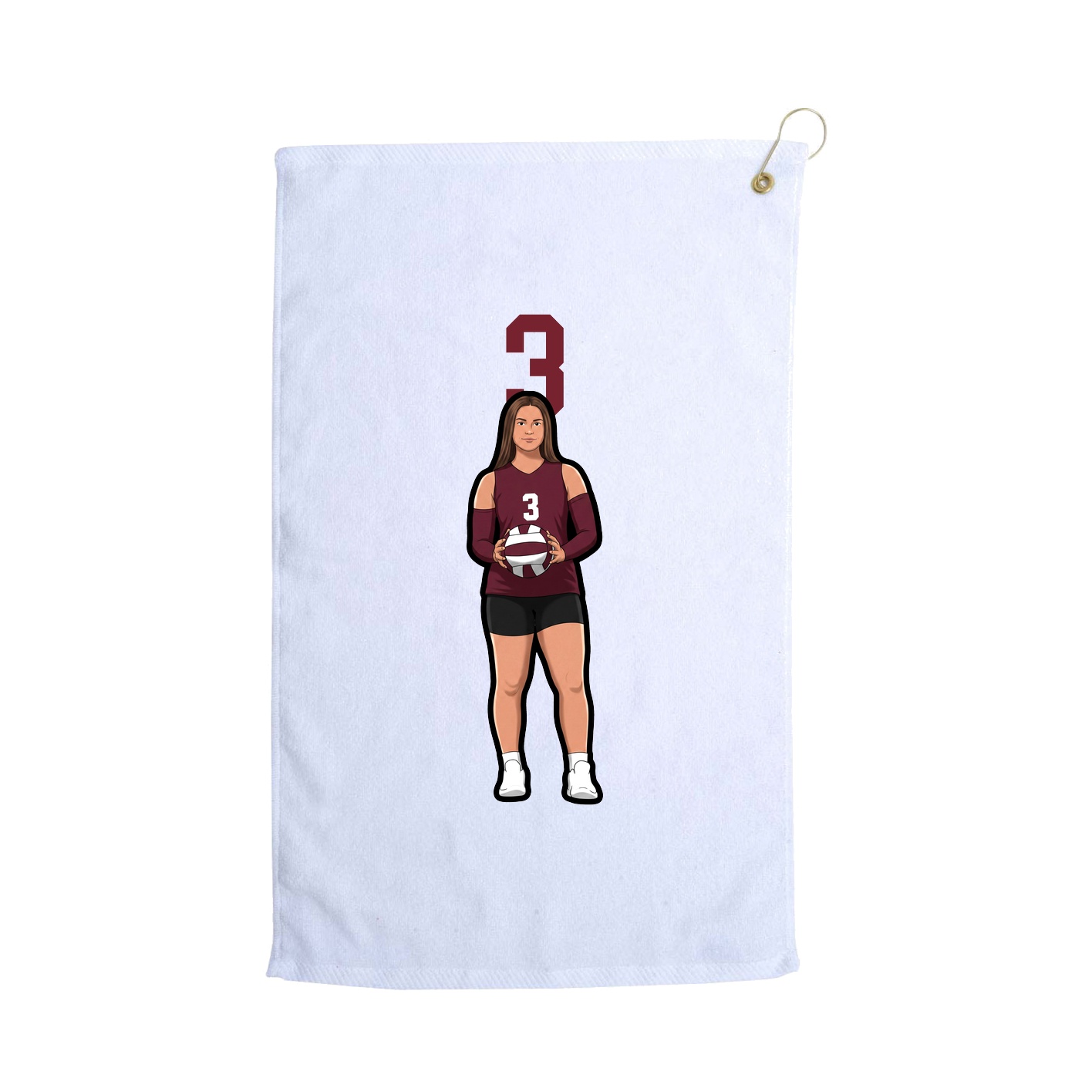 Golf Towel — Number Top in White