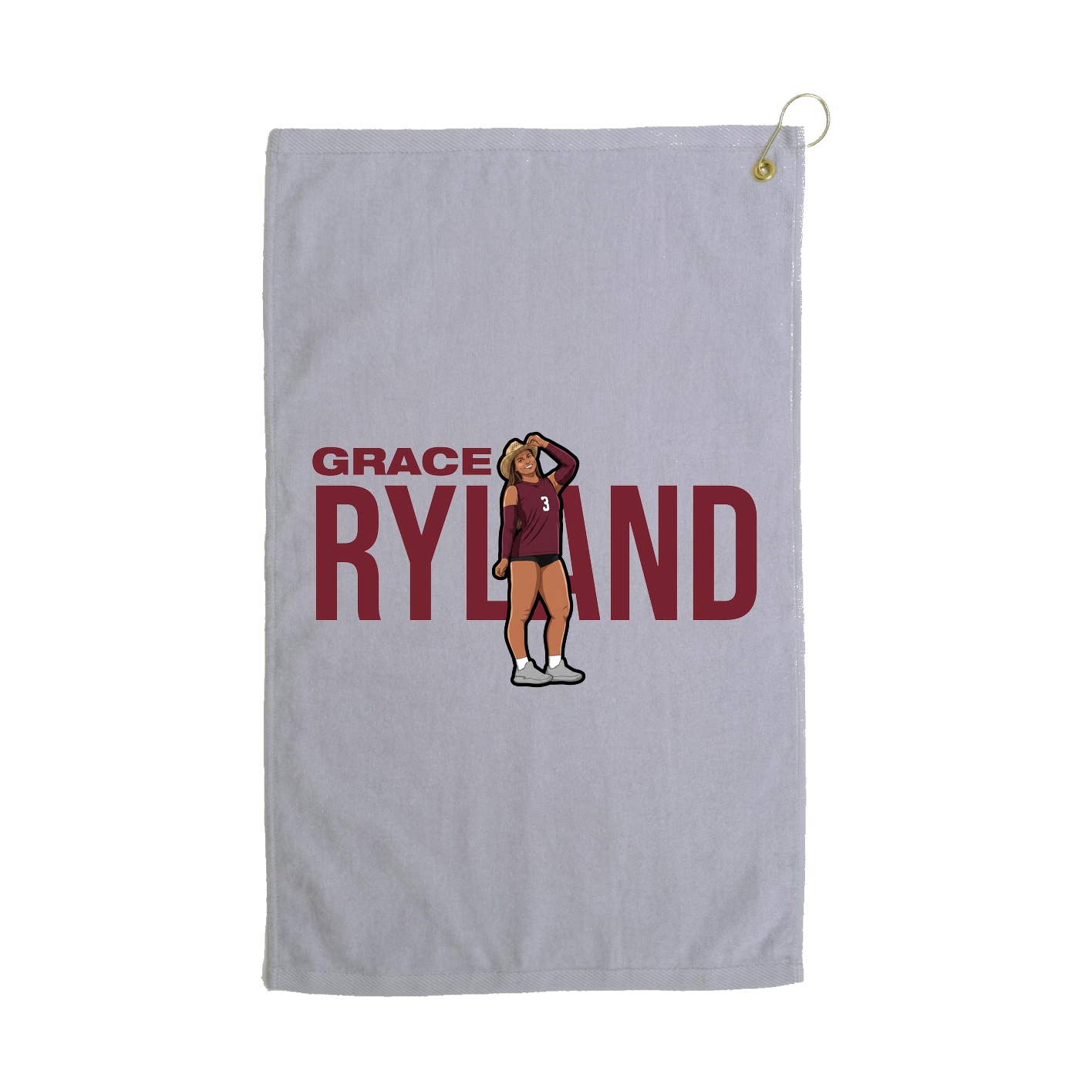 Golf Towel — Player Name in Grey