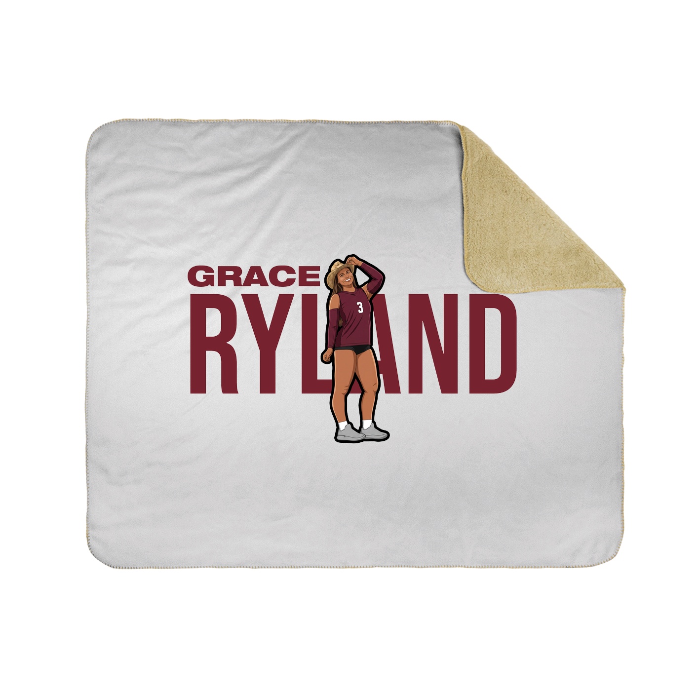 Throw Blanket — Player Name in White