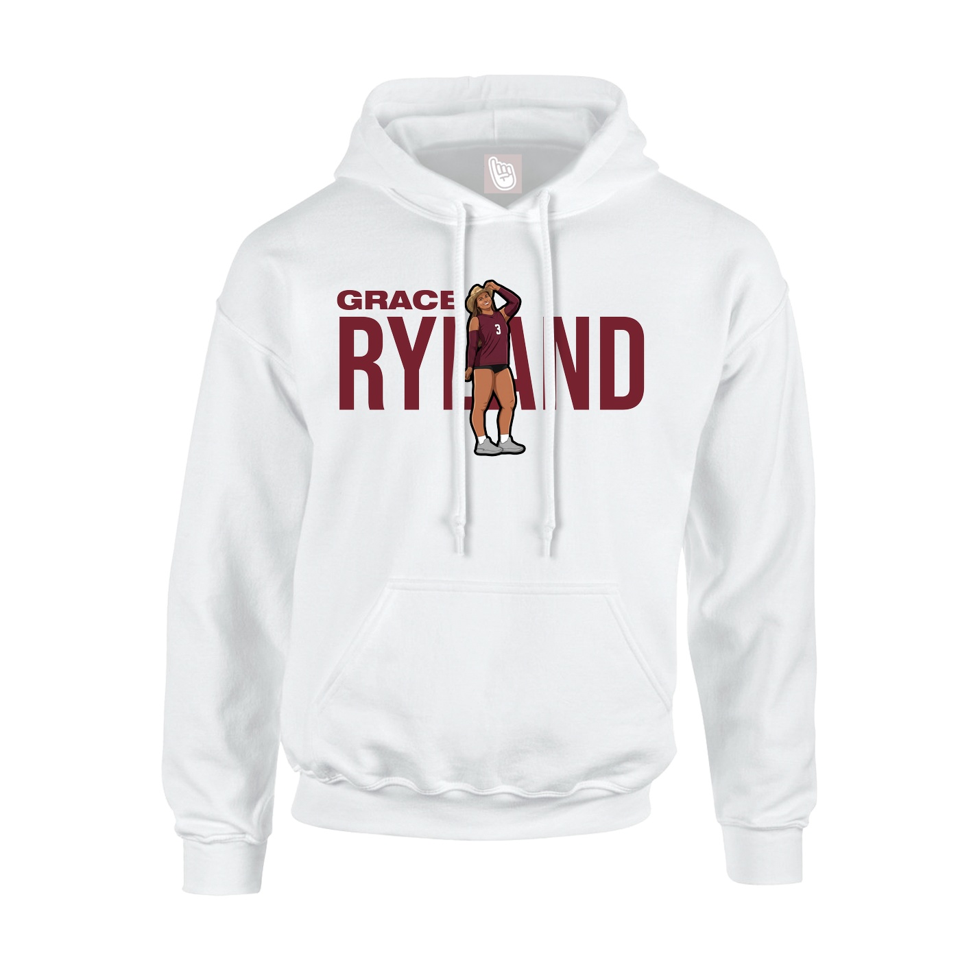 Youth Hoodie — Player Name in White