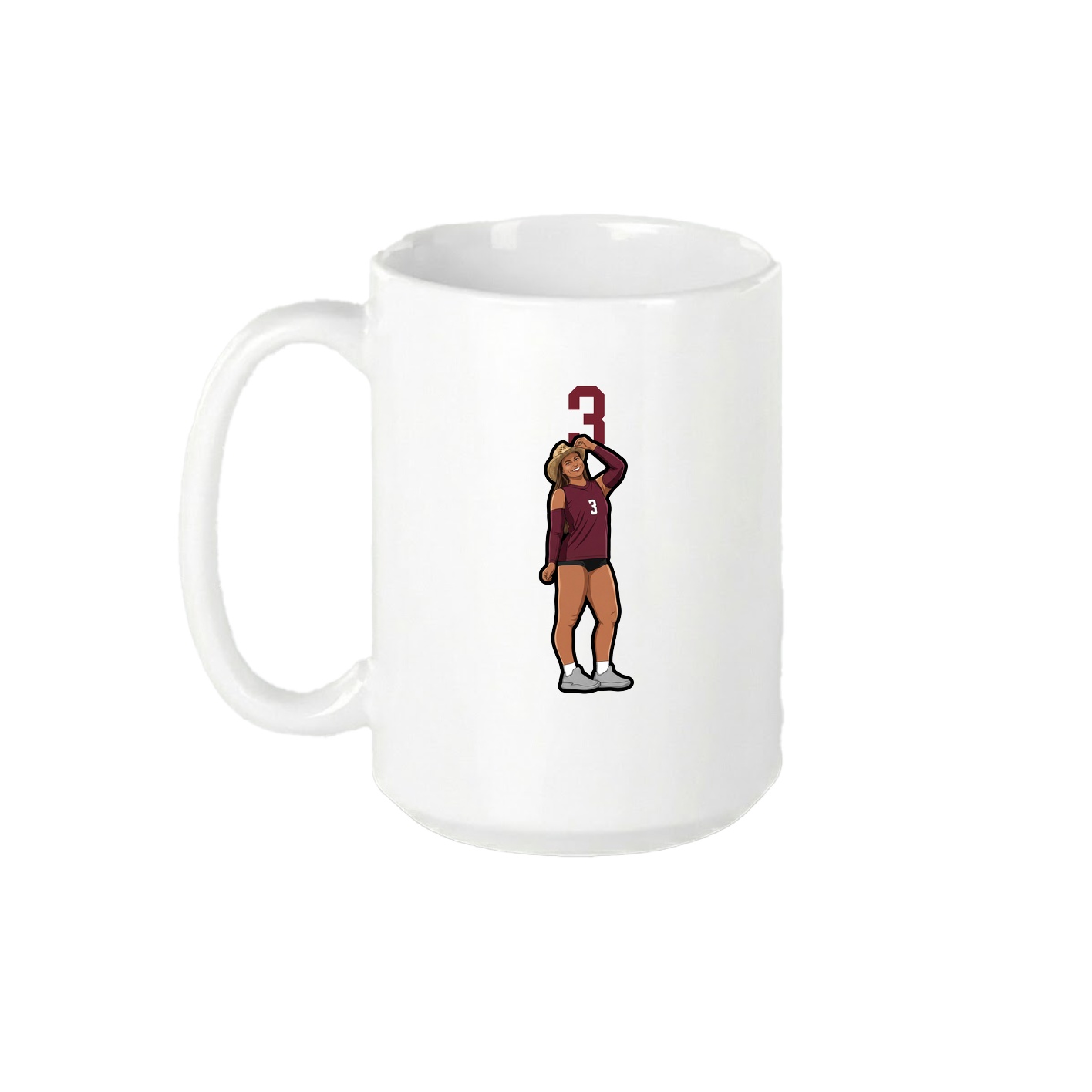 15oz Coffee Mug — Number Top in White