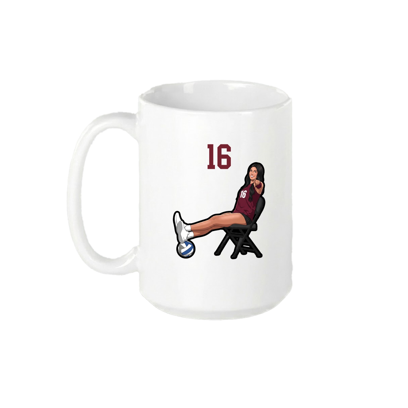 15oz Coffee Mug — Number Top in White