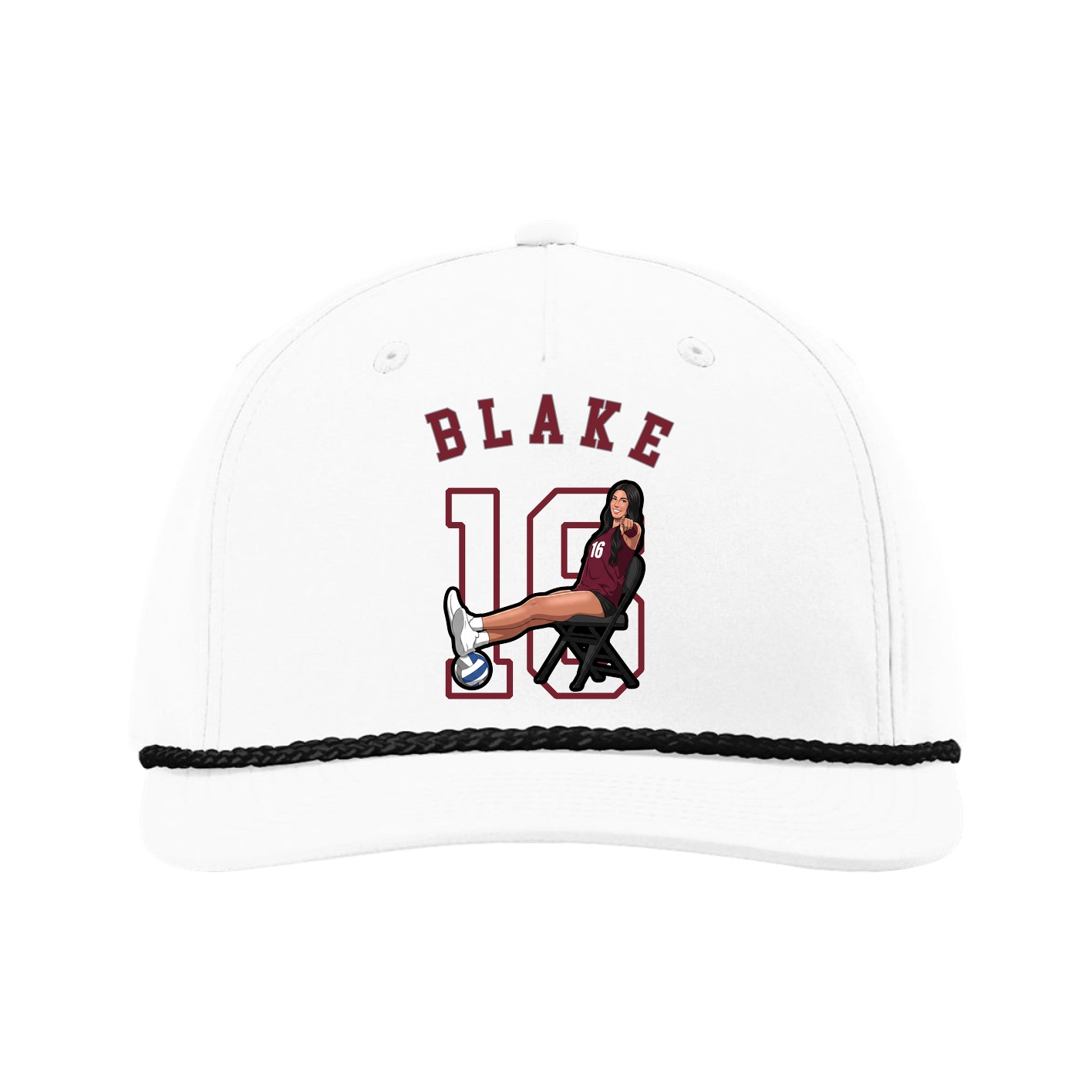 Five-Panel Classic Rope Cap — Shirsey Arch in White