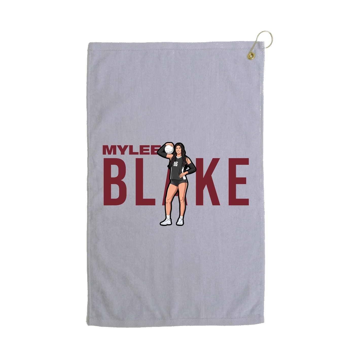 Golf Towel — Player Name in Grey