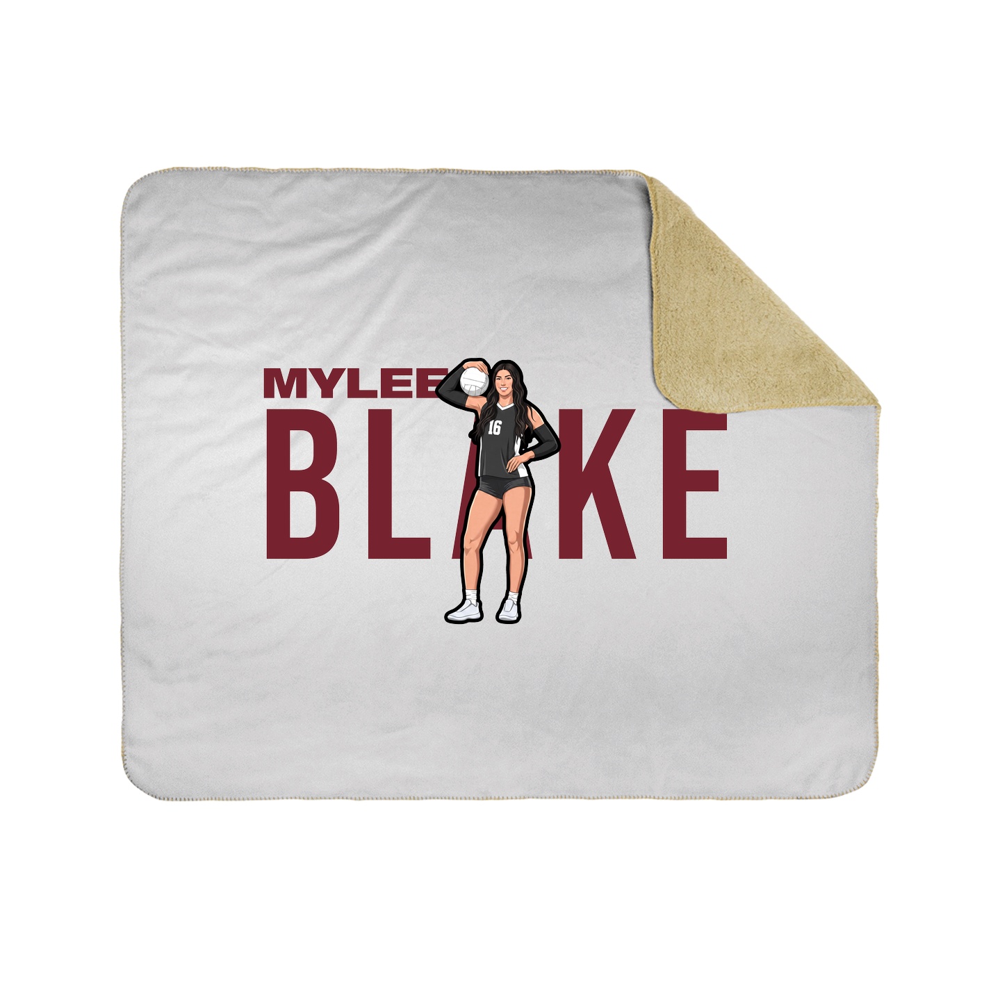 Throw Blanket — Player Name in White