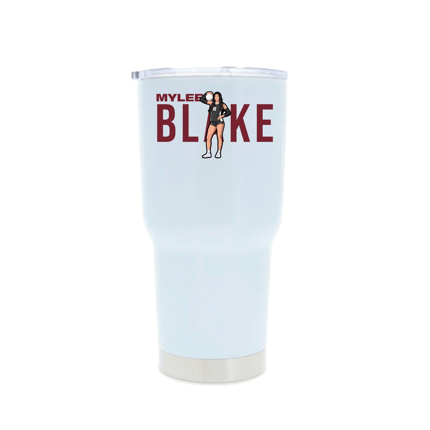 30oz Stainless Steel Tumbler — Player Name in White