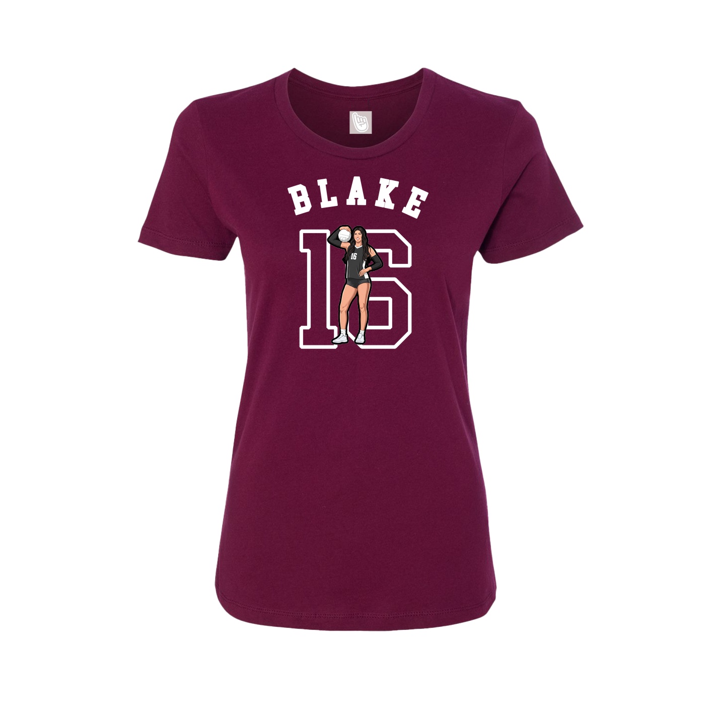 Fitted Women's Tee — Shirsey Arch in Maroon