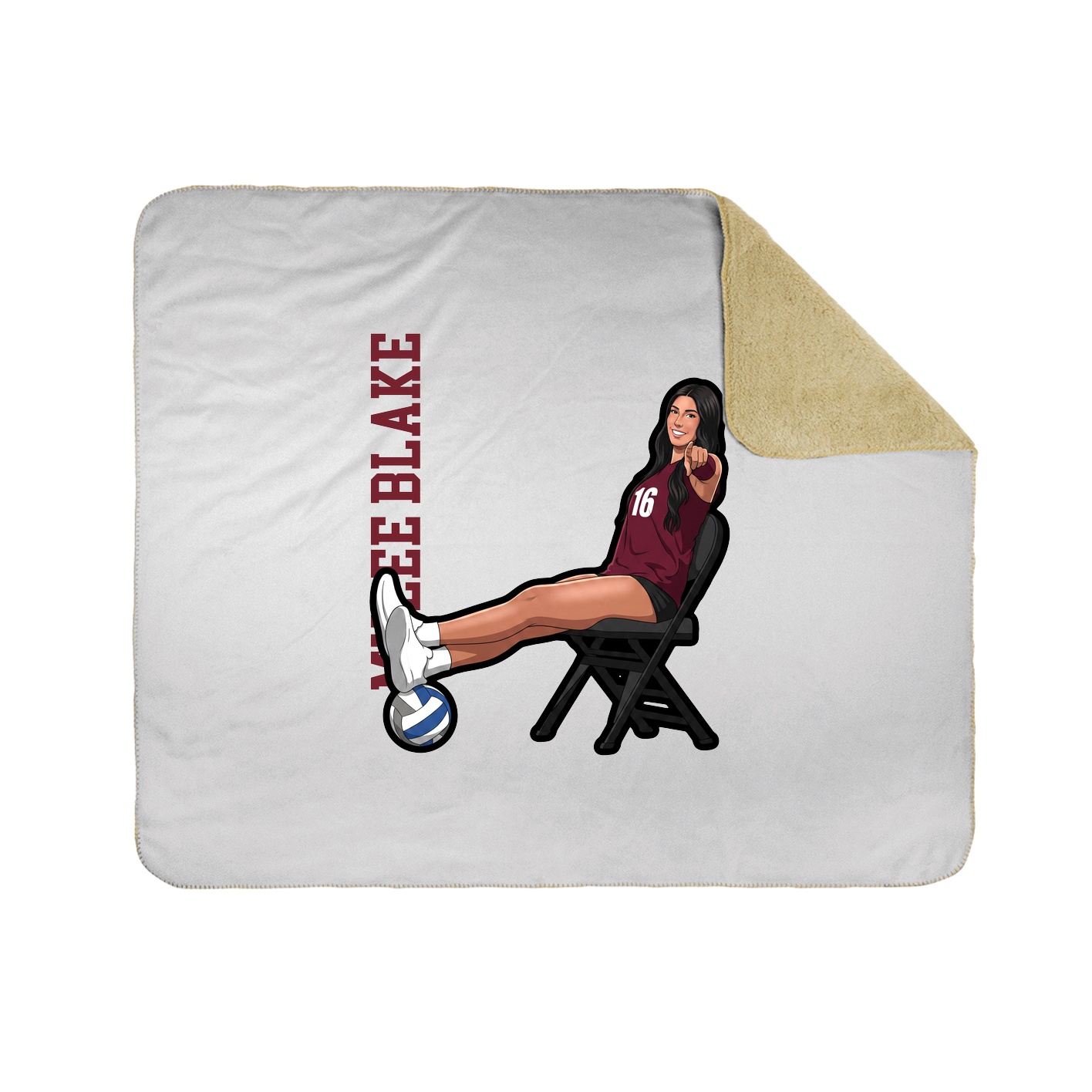 Throw Blanket — Name Vertical in White