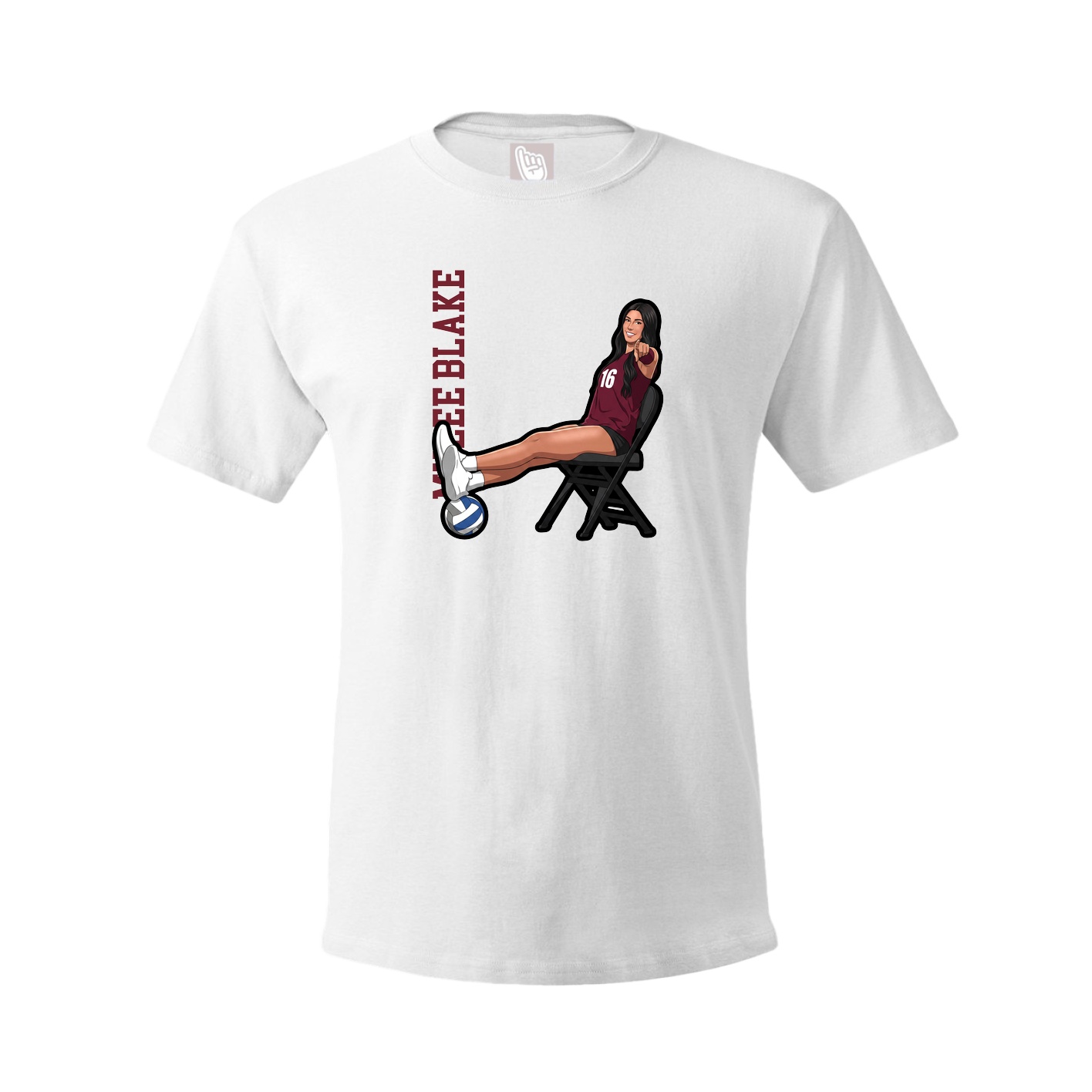 Tee — Name Vertical in White
