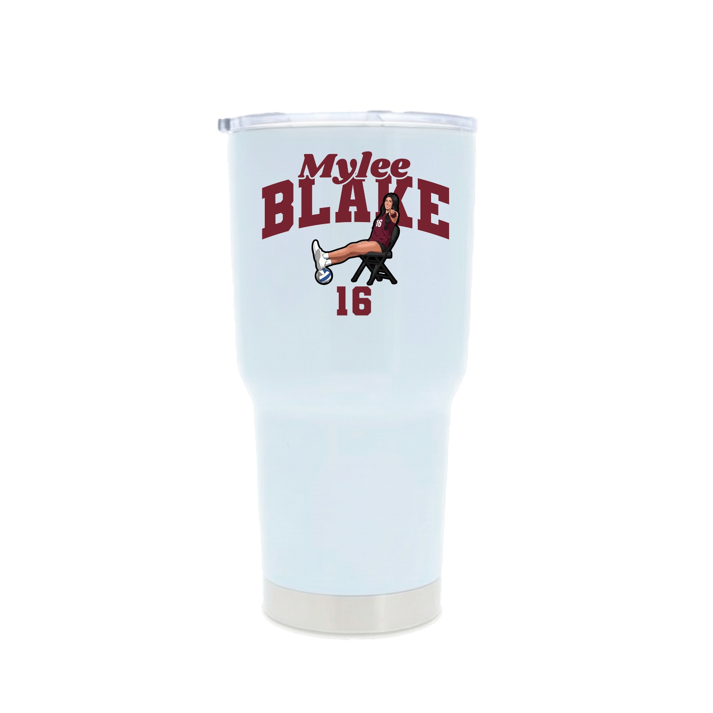 30oz Stainless Steel Tumbler — Signature Arch in White