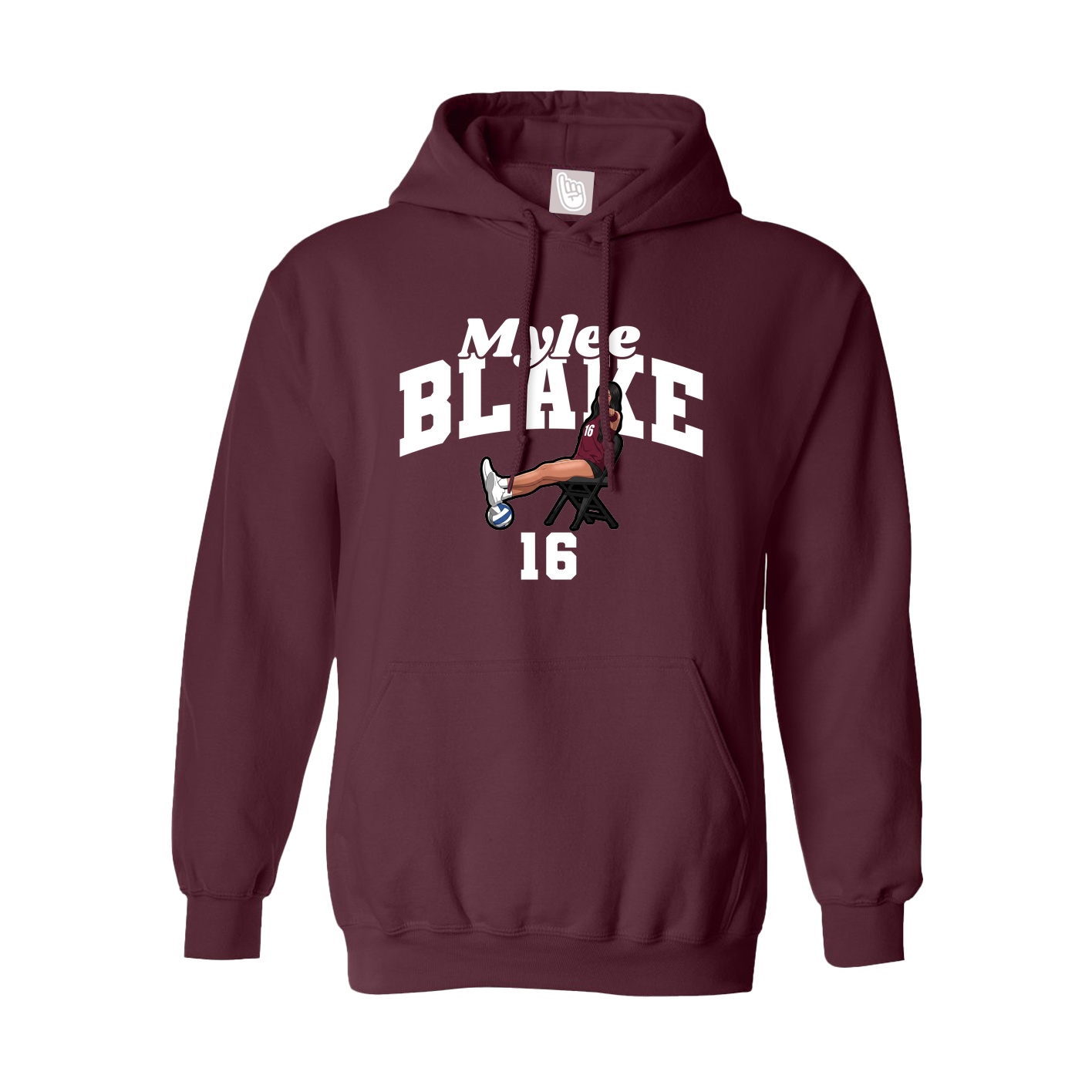 Youth Hoodie — Signature Arch in Maroon