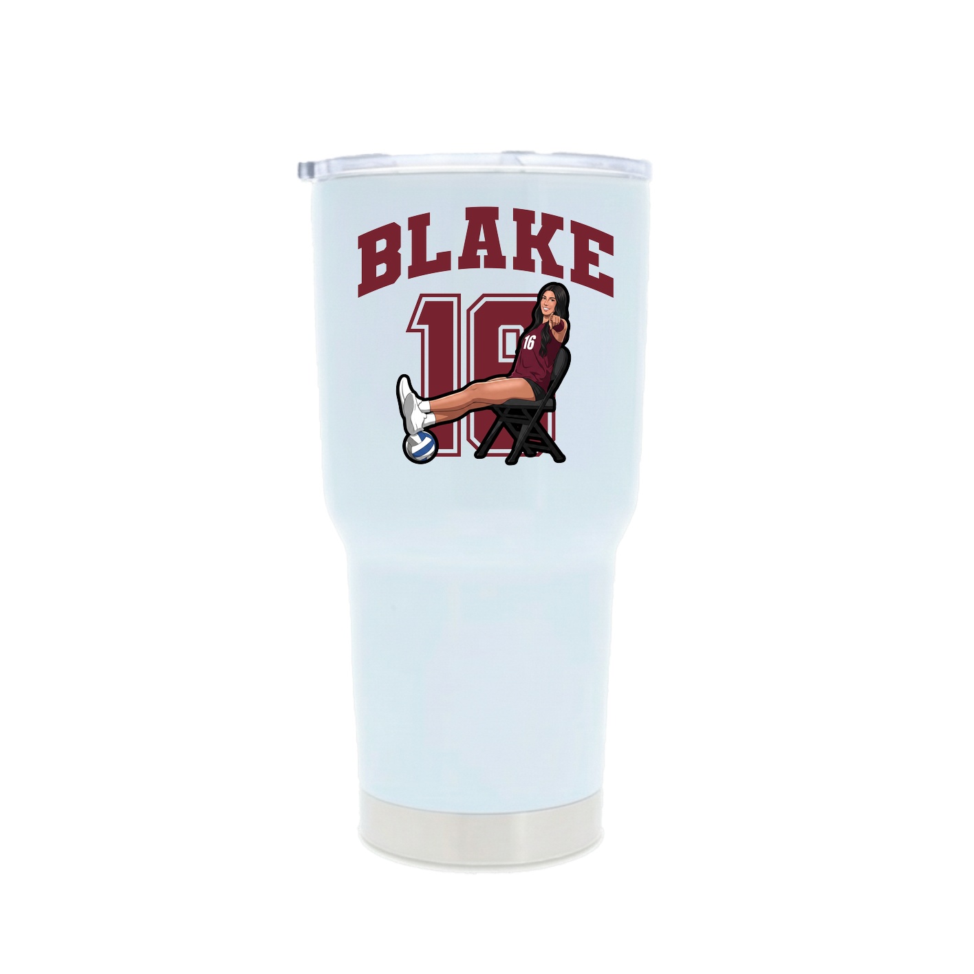 30oz Stainless Steel Tumbler — Number in White