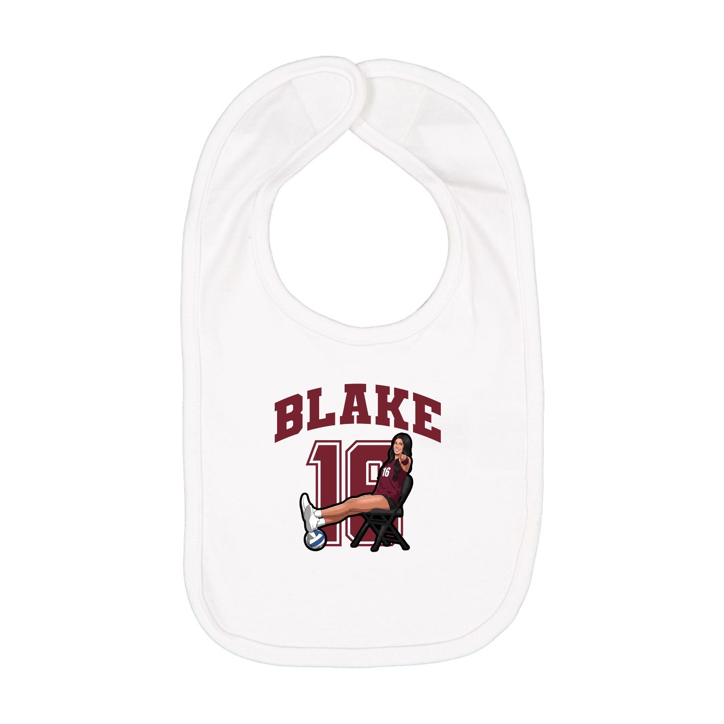 Infant Bib — Number in White