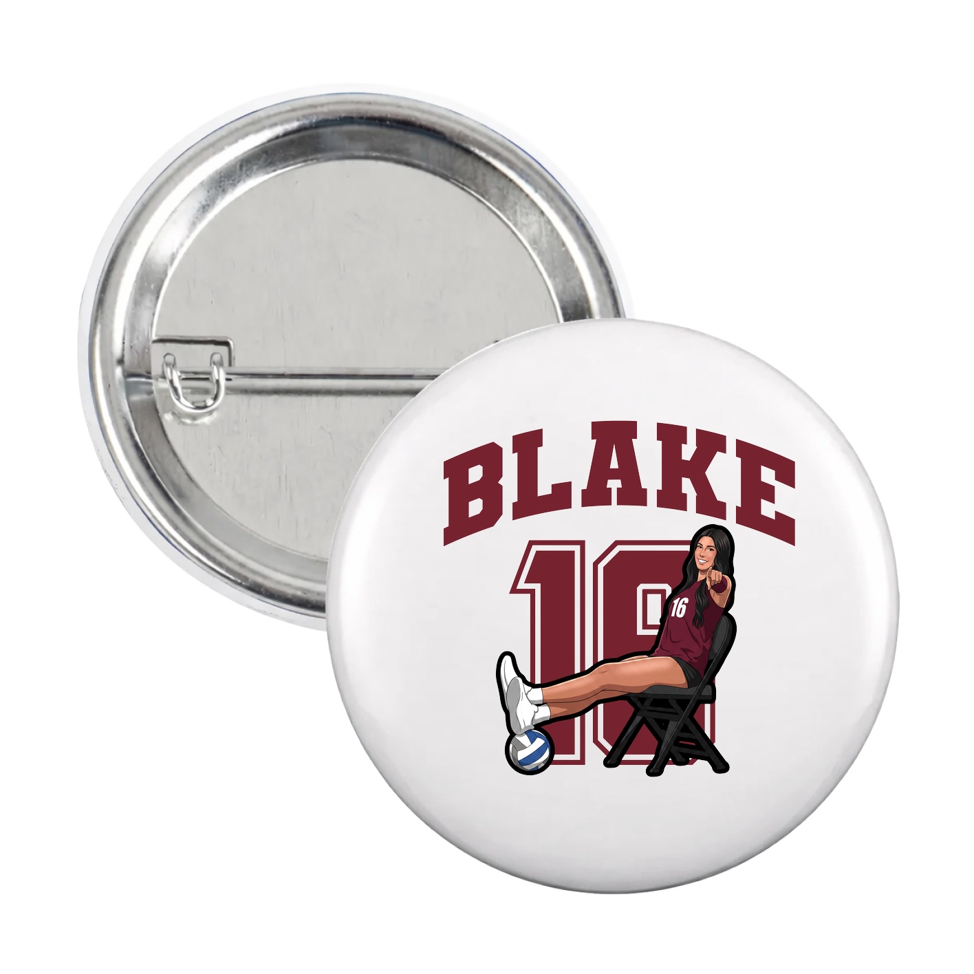 Game Day Button — Number in White