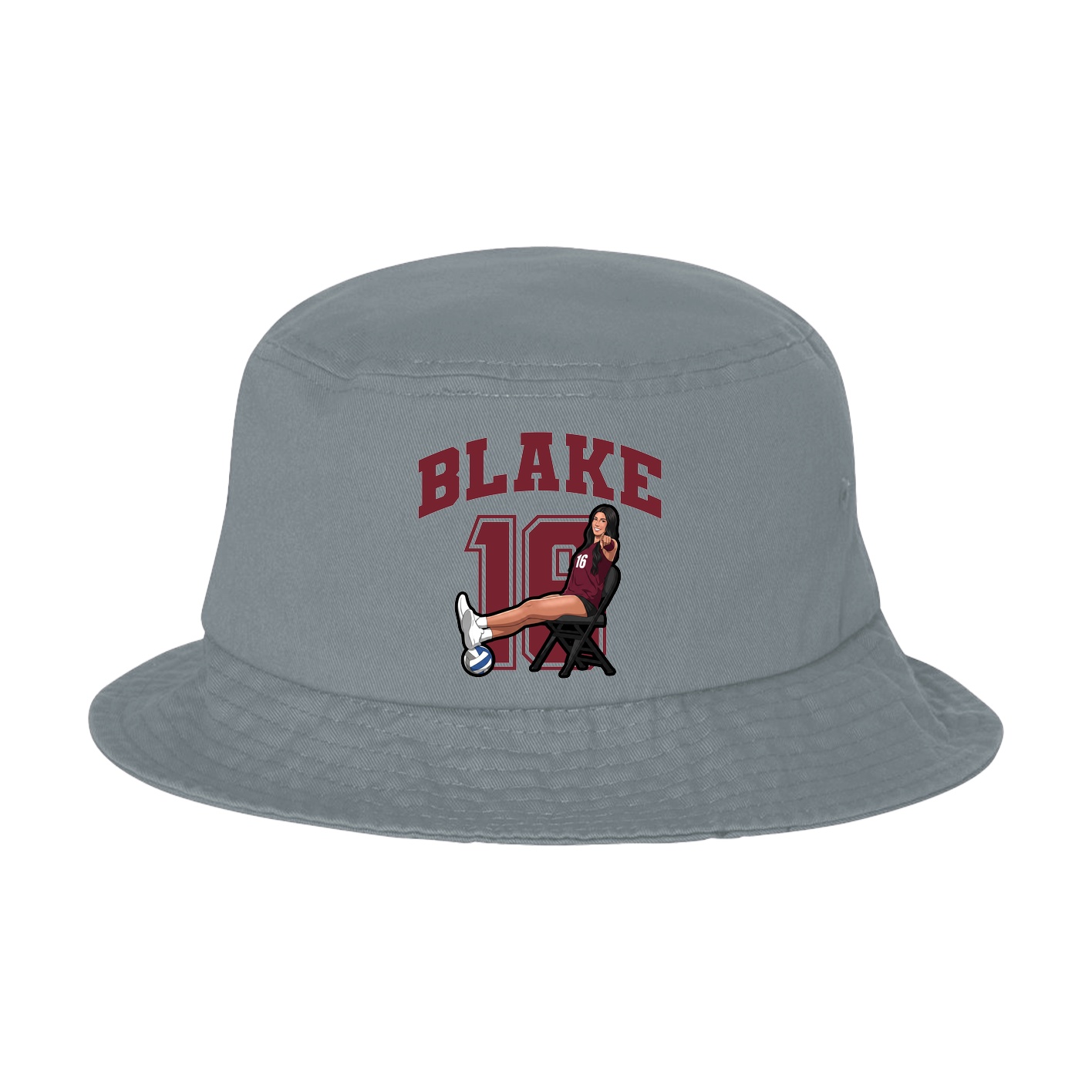 Bucket Cap — Number in Grey
