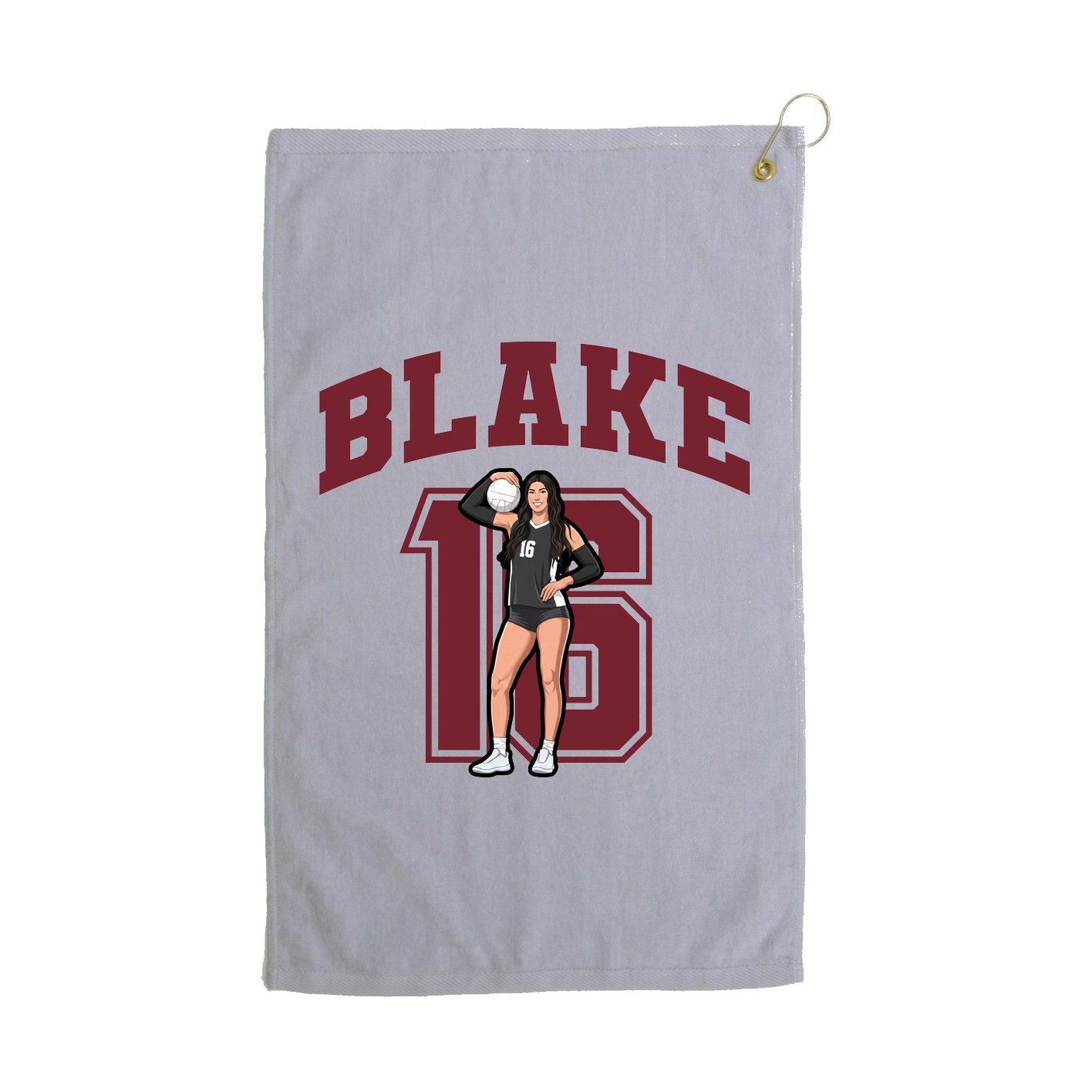 Golf Towel — Number in Grey