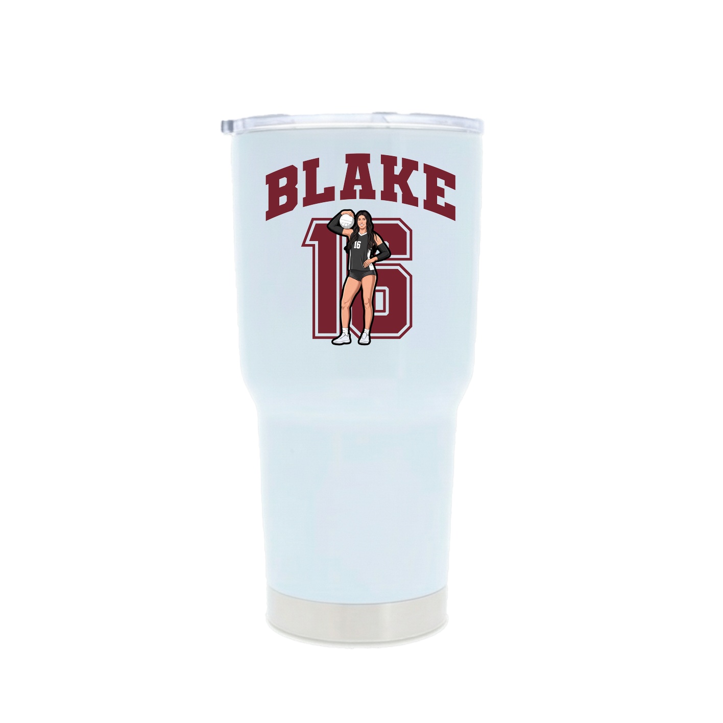 30oz Stainless Steel Tumbler — Number in White