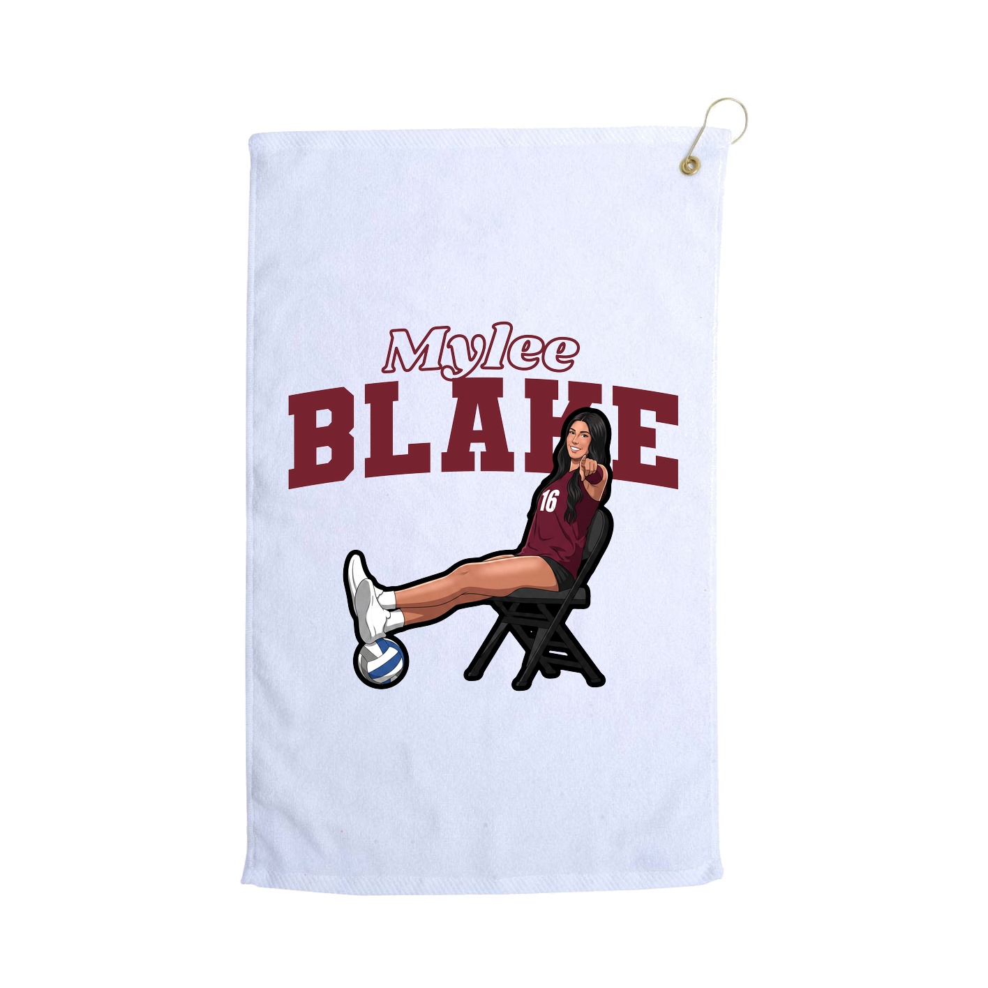 Golf Towel — Name Arch in White