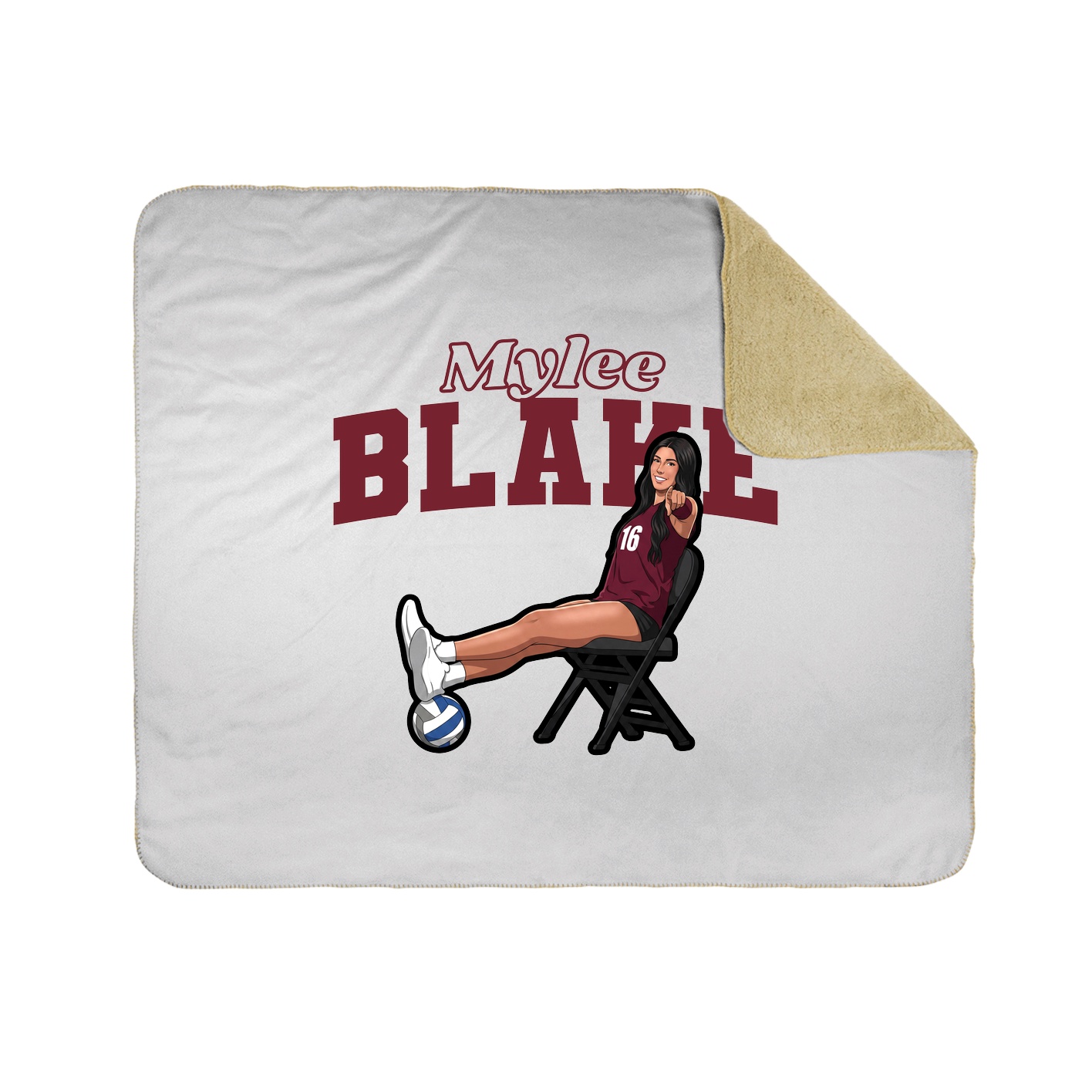 Throw Blanket — Name Arch in White
