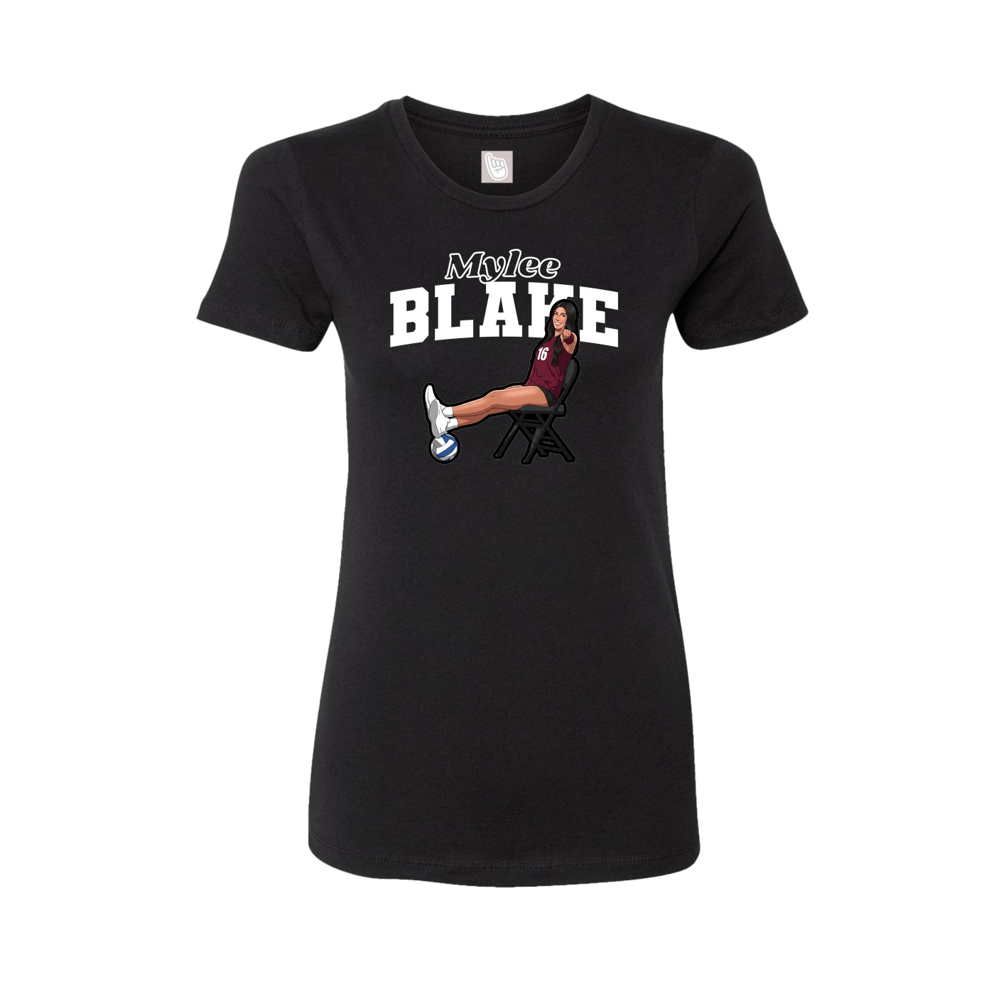 Fitted Women's Tee — Name Arch in Black