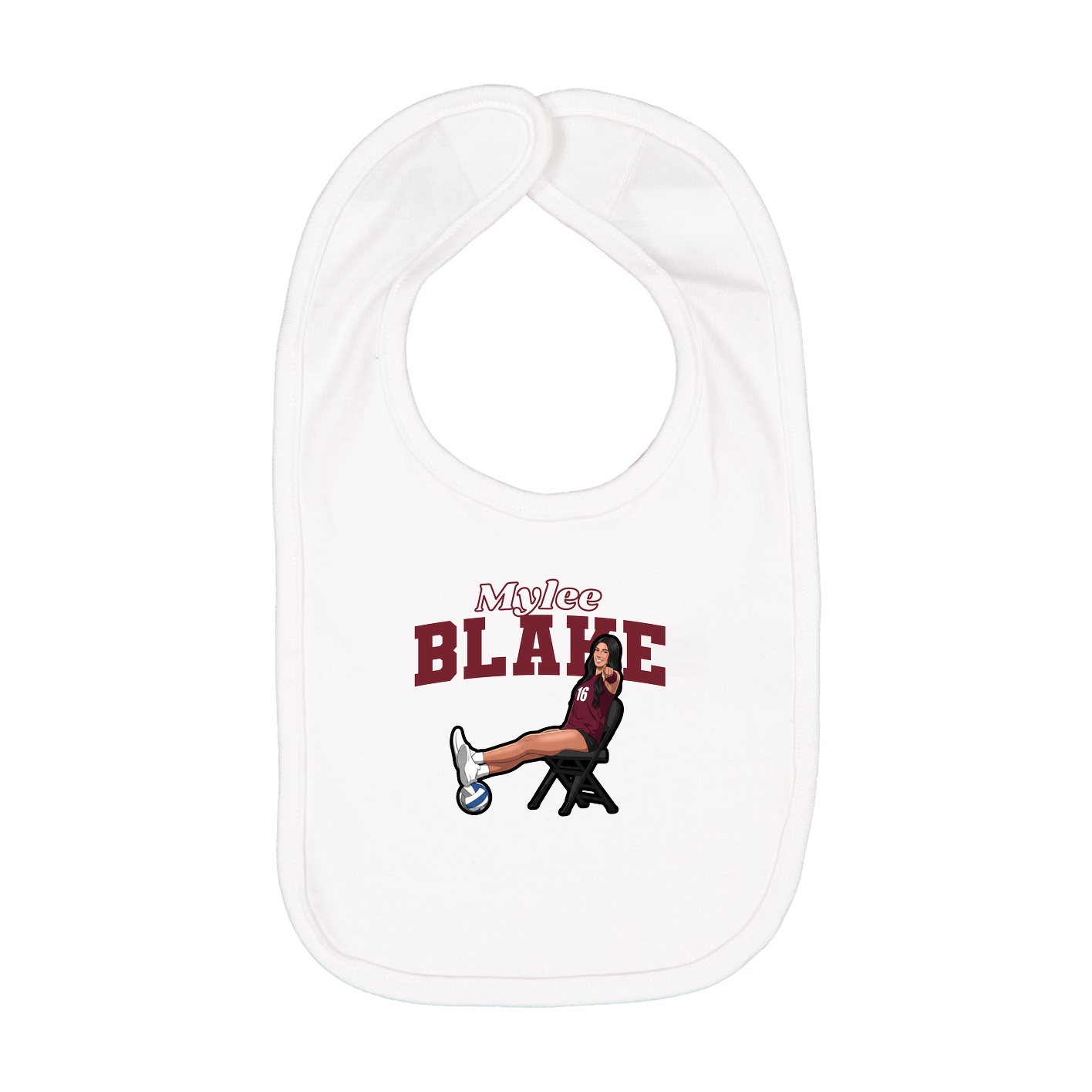 Infant Bib — Name Arch in White