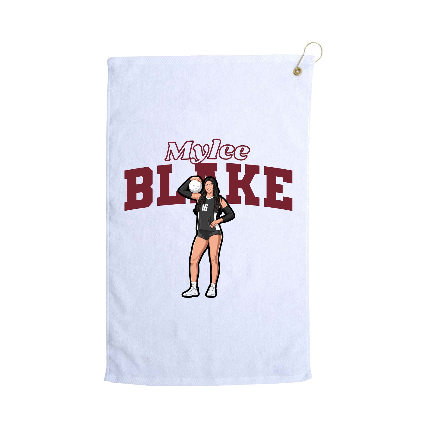 Golf Towel — Name Arch in White