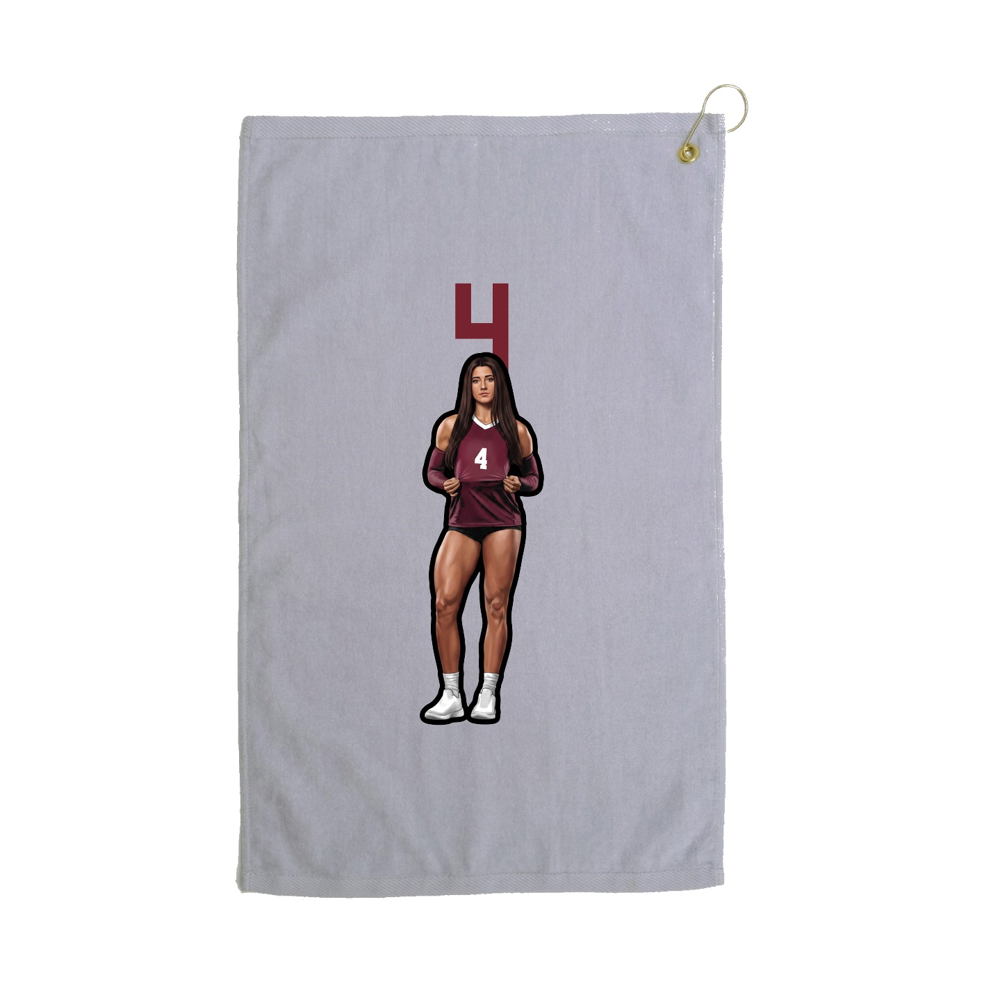 Golf Towel — Number Top in Grey