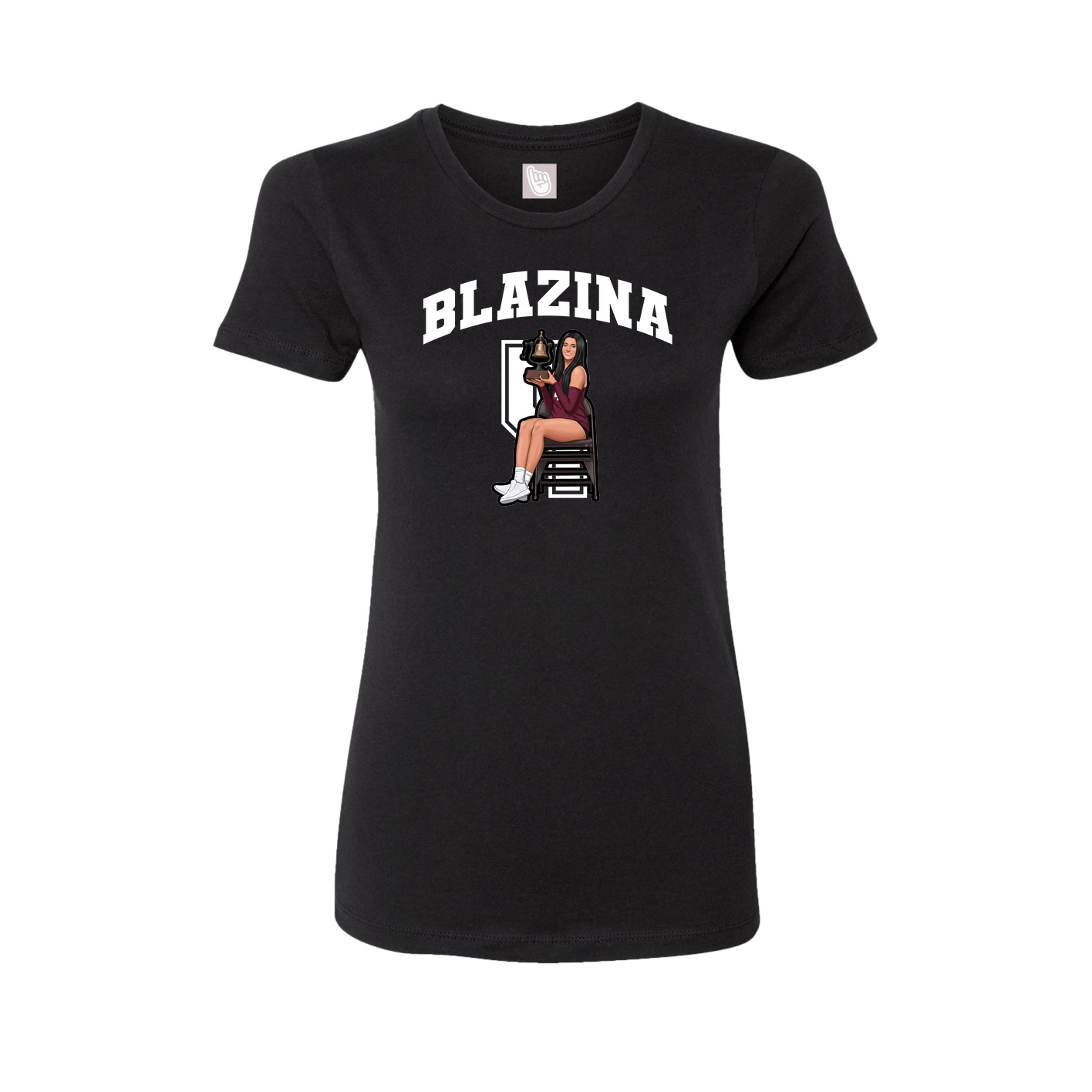 Fitted Women's Tee — Number in Black