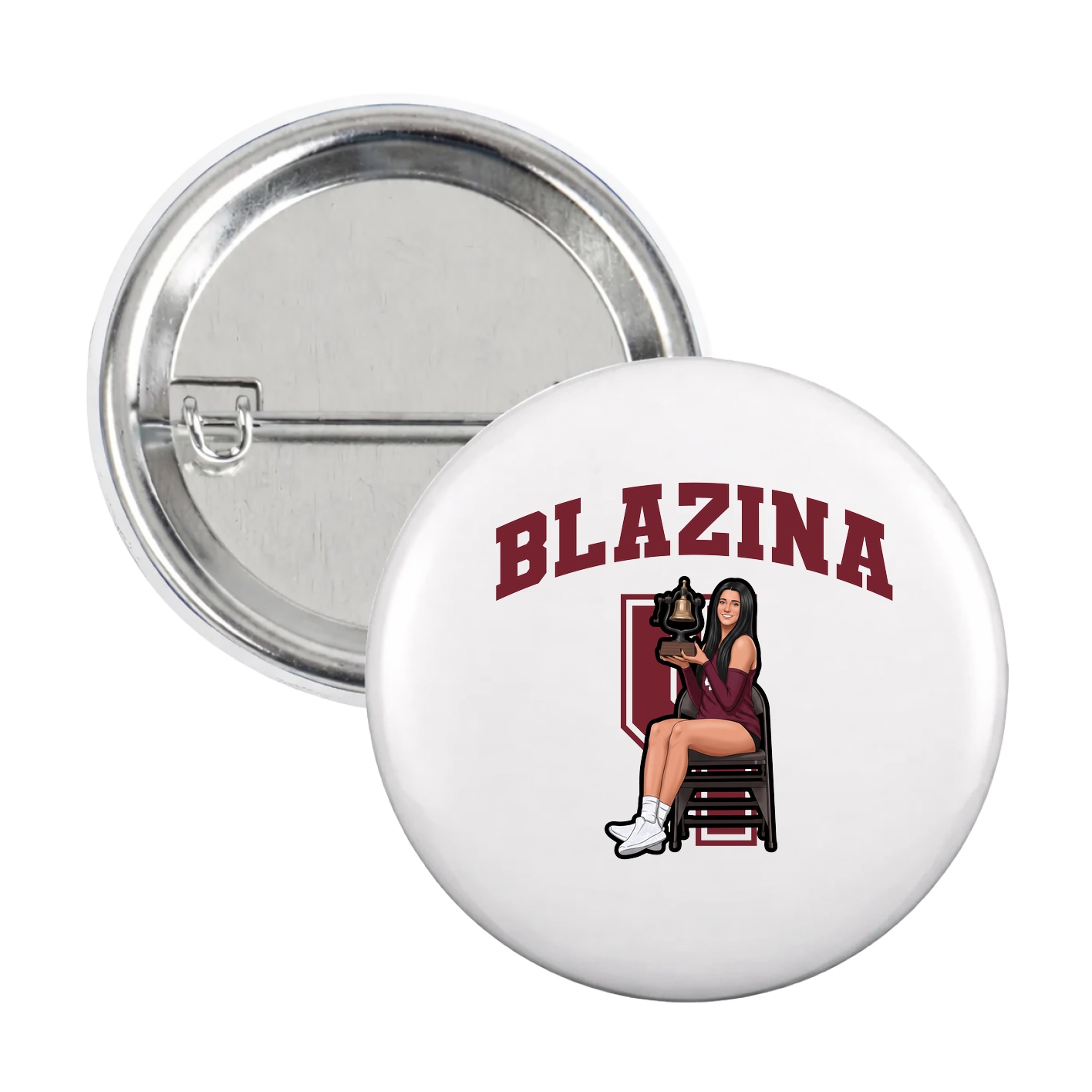 Game Day Button — Number in White
