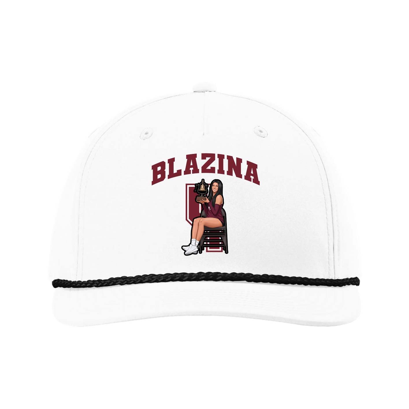 Five-Panel Classic Rope Cap — Number in White